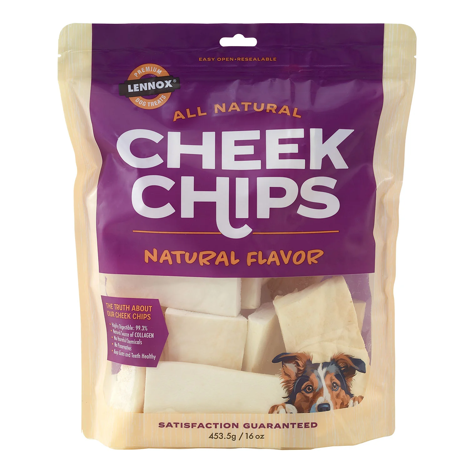 Lennox Dog Treat 16oz Natural Cheek Chew Chips - Image 1