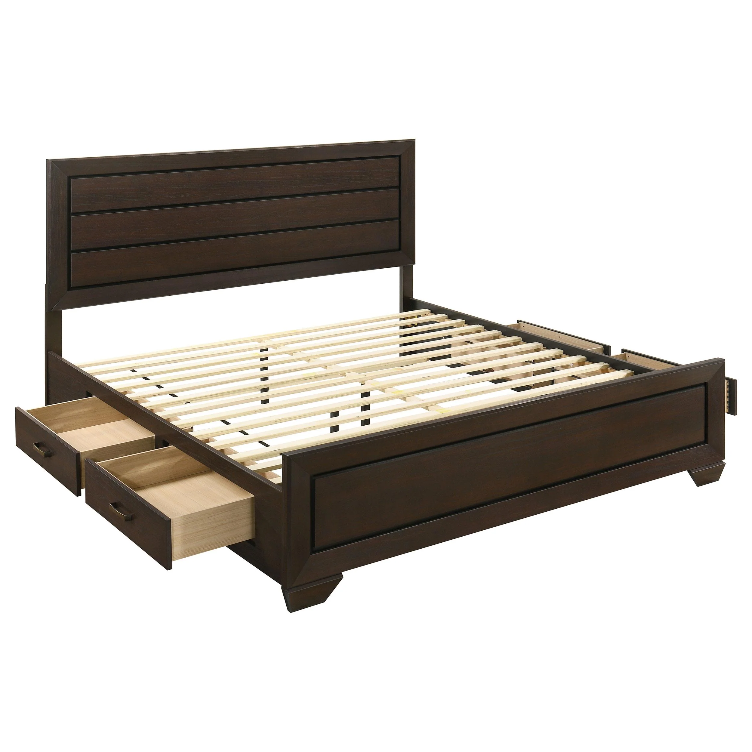Coaster Furniture Kauffman 204390KE Wood Eastern King Storage Panel Bed - Dark Cocoa - Image 2