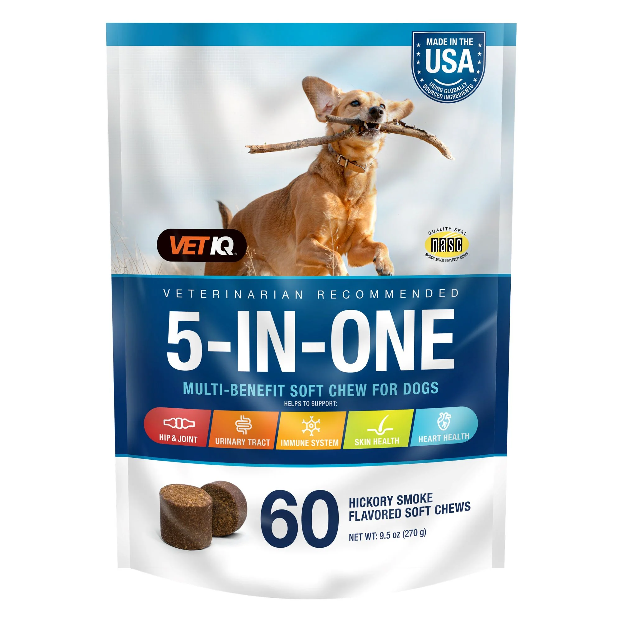 VETIQ Supplement Chews for Dogs 60ct 5 in 1 Suppliment - Image 1