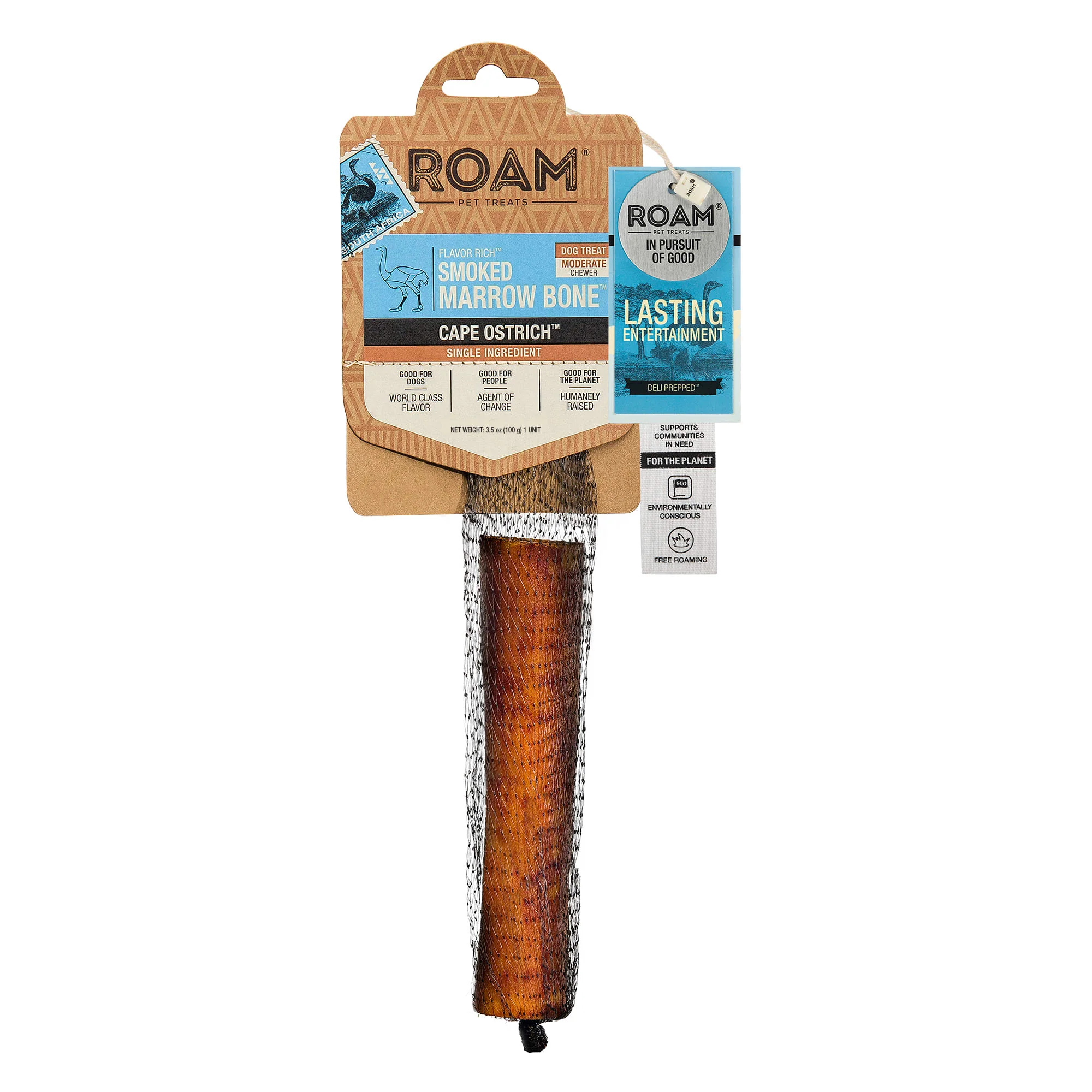 Roam Ostrich Smoked Marrow Large Bone Dog Treat - Image 1