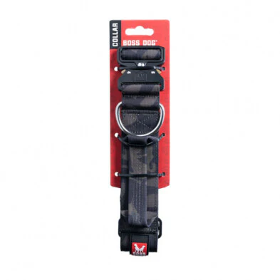 Boss Dog Tactical Collar 15-18in 1.5in Black Camo - Image 1