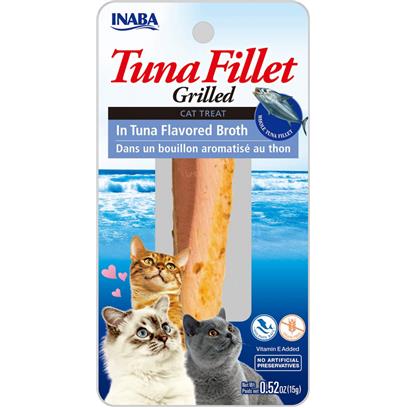 INABA Premium Hand-Cut Grilled Tuna Fillet Cat Treats w Vitamin E  0.52 oz  Tuna Broth - Image 1