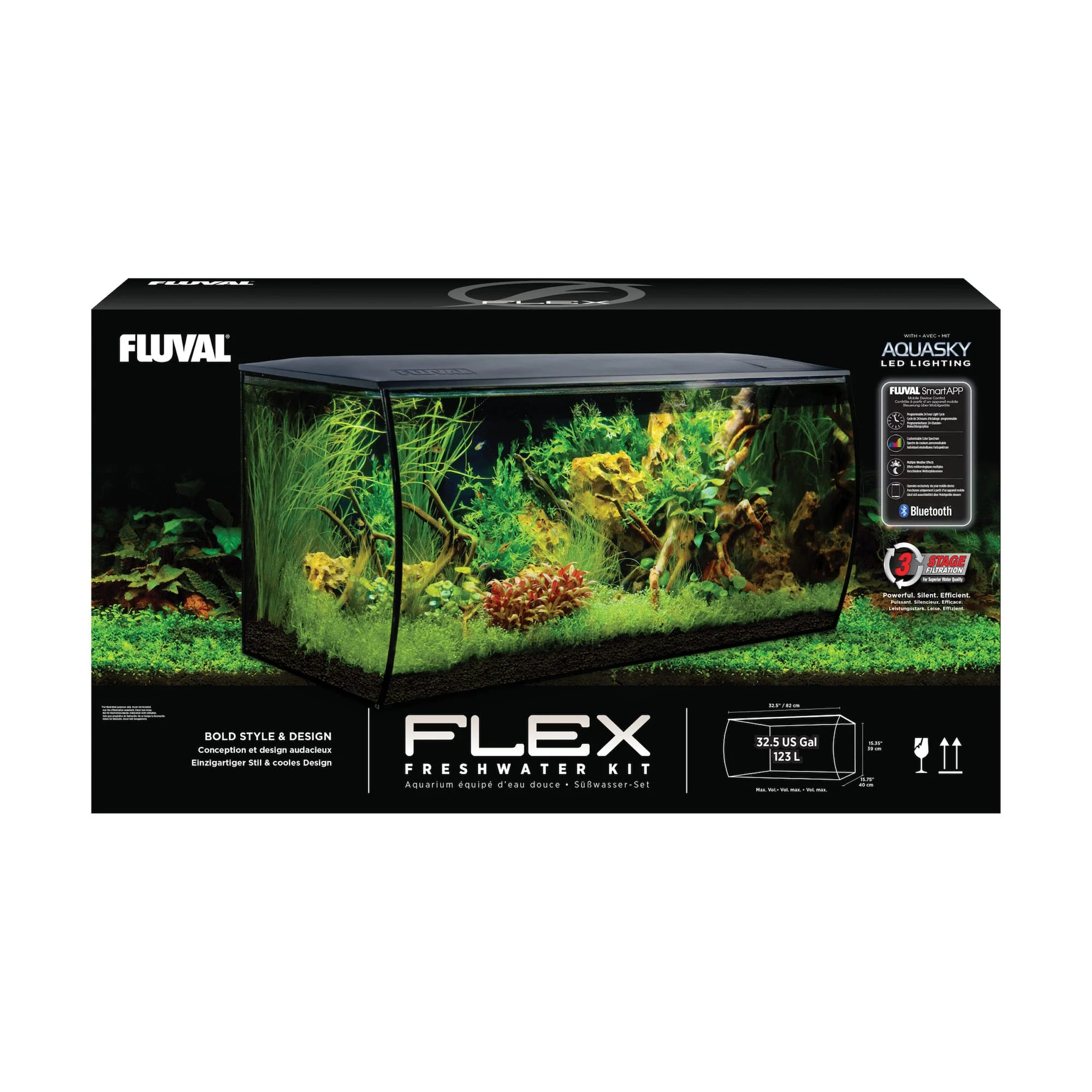 Fluval Flex Black Aquarium Kit, 32.5 Gallon - Image 1