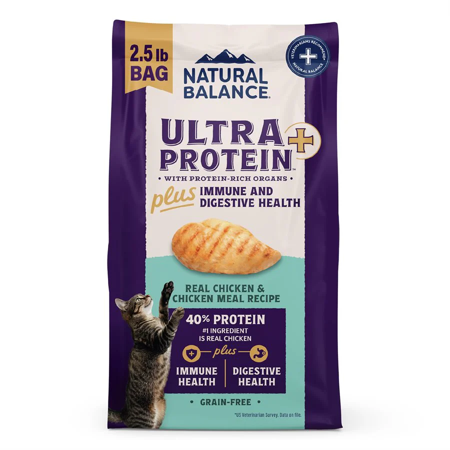 Natural Balance Ultra Protein Cat Plus Immune + Digestive Chicken & Chicken Meal 2.5LB - Image 1