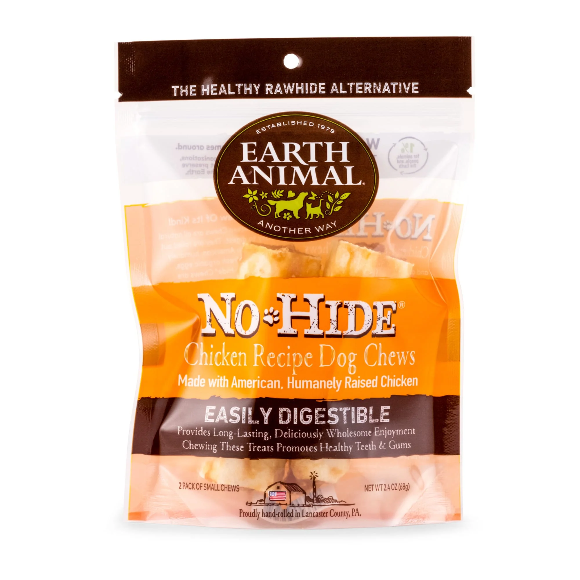 Earth Animal Wellness & Longevity Solutions No-Hide 4 Chicken Dog Chews - Image 1