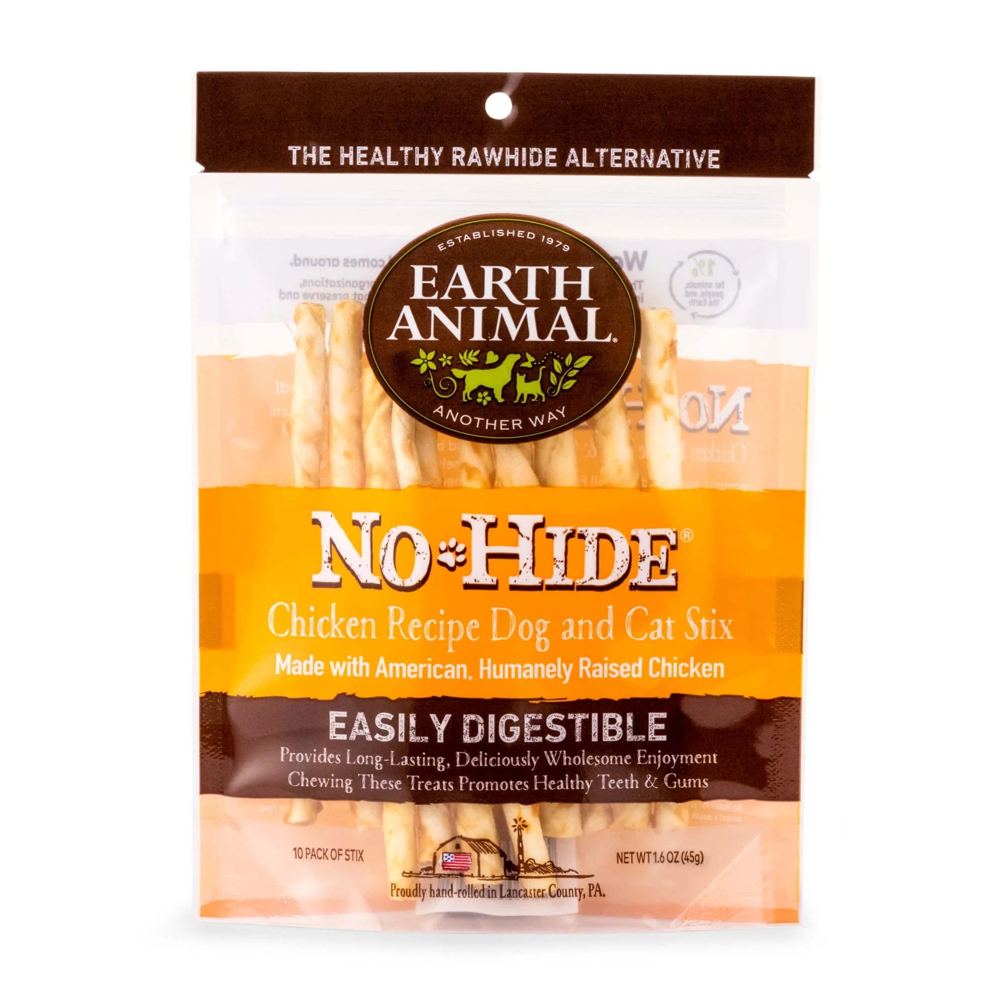 Earth Animal Wellness & Longevity Solutions No-Hide Chicken Stix Small Breed Dog Treats  10 Ct - Image 1