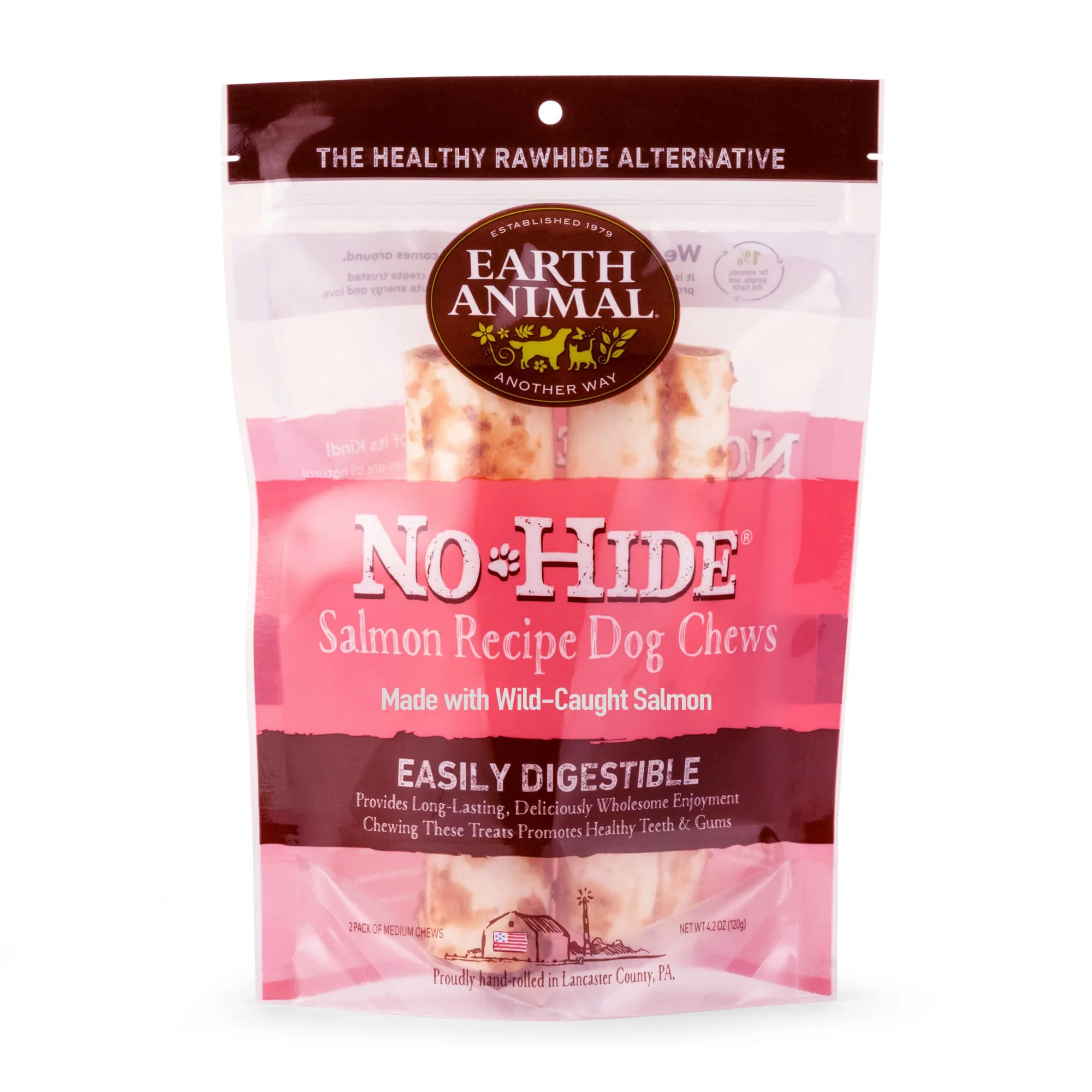 Earth Animal Wellness & Longevity No-Hide 7 Salmon Dog Chews - Image 1