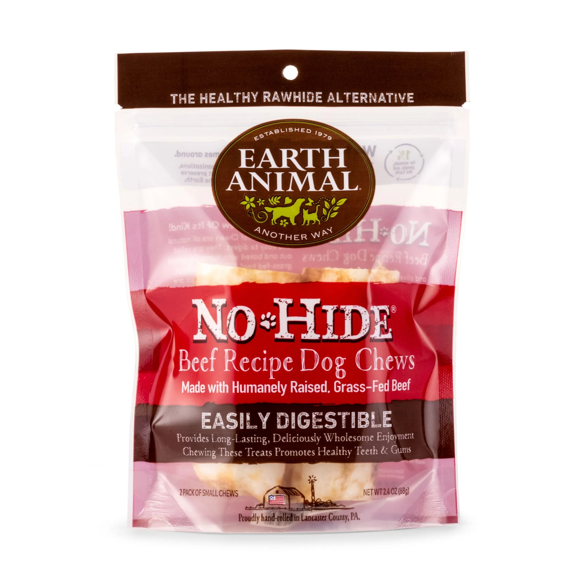 Earth Animal Wellness & Longevity Solutions No-Hide 4 Beef Dog Chews - Image 1