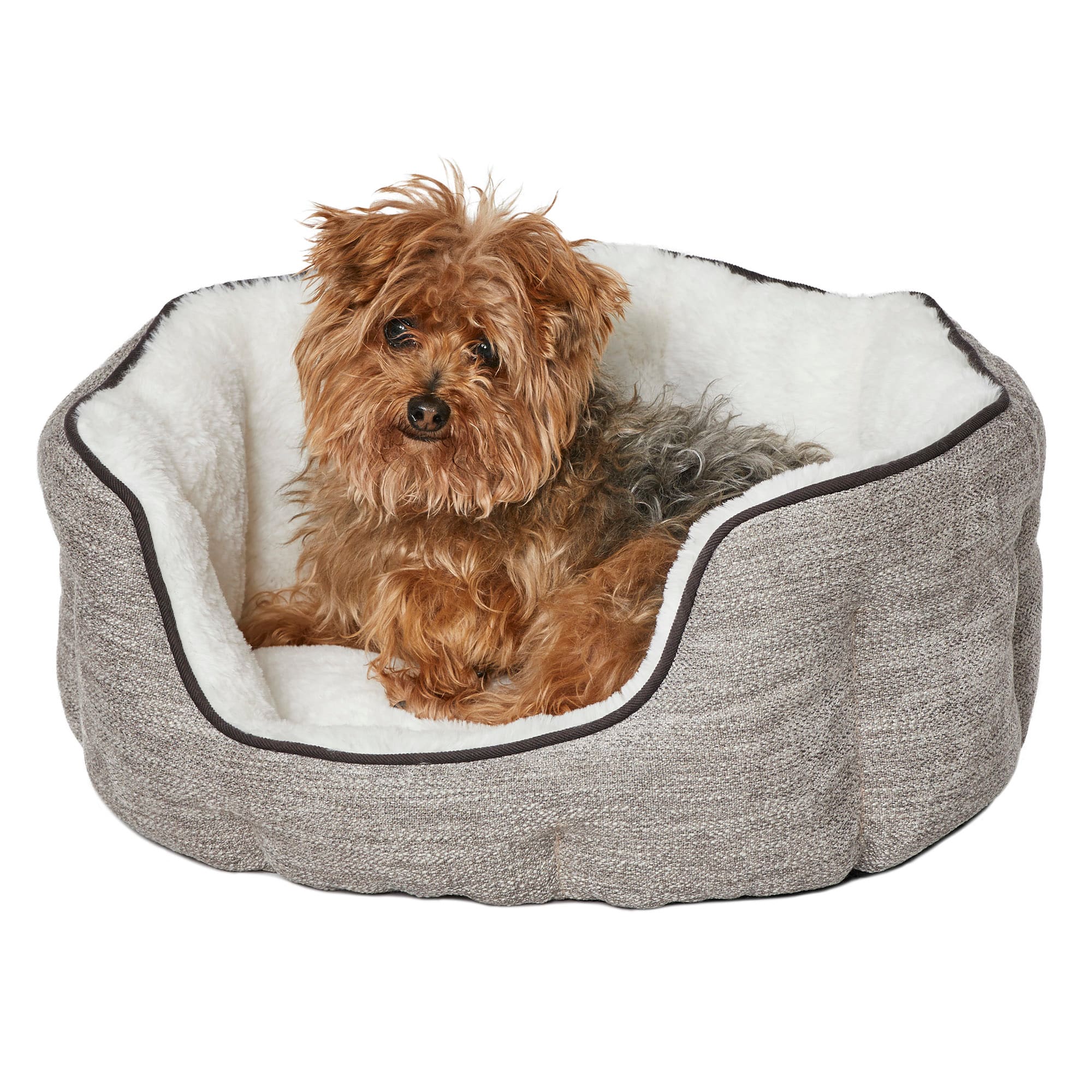 Midwest Homes For Pets Quiet Time Tulip Pet Bed Fur Taupe Xsmall - Image 1