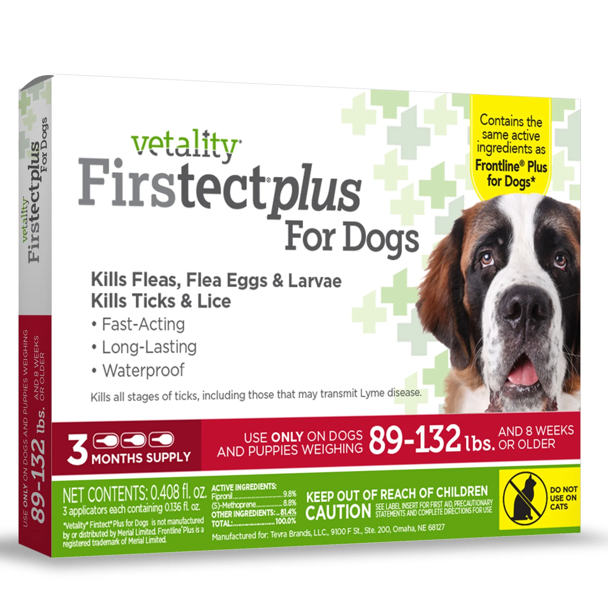 Vetality Firstect Plus For Dogs 89-132lb 3pk - Image 1