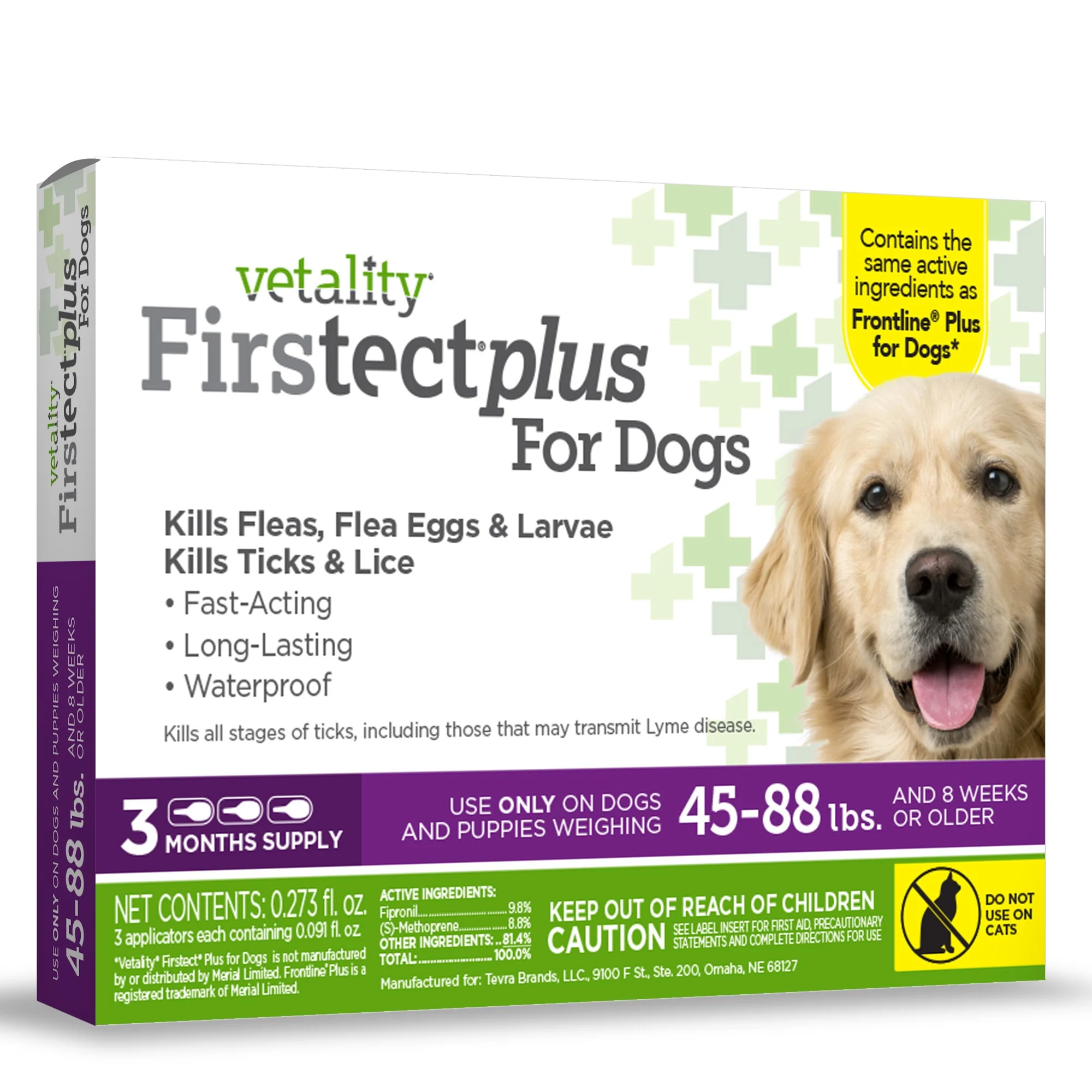 Vetality Firstect Plus For Dogs 45-88lb 3pk - Image 1