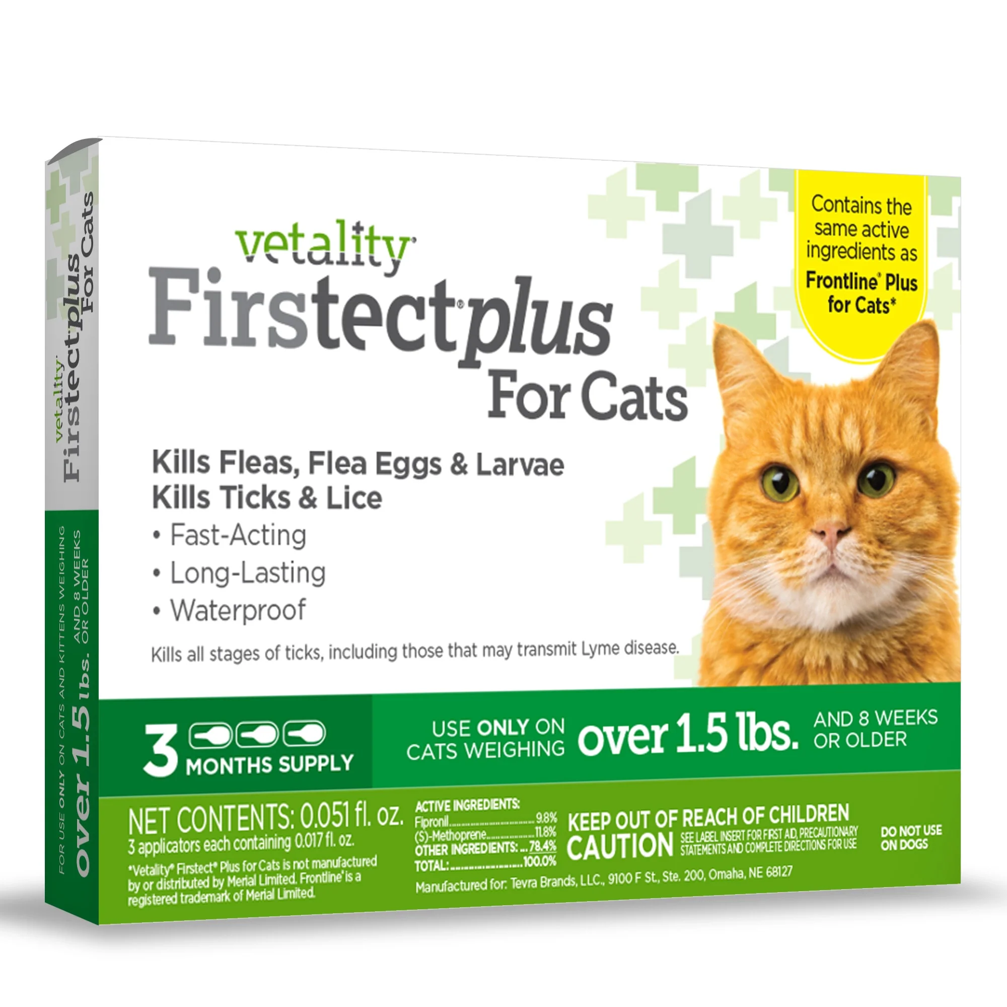 Vetality Firstect Plus For Cats 1.5lbs and over 3ct - Image 1