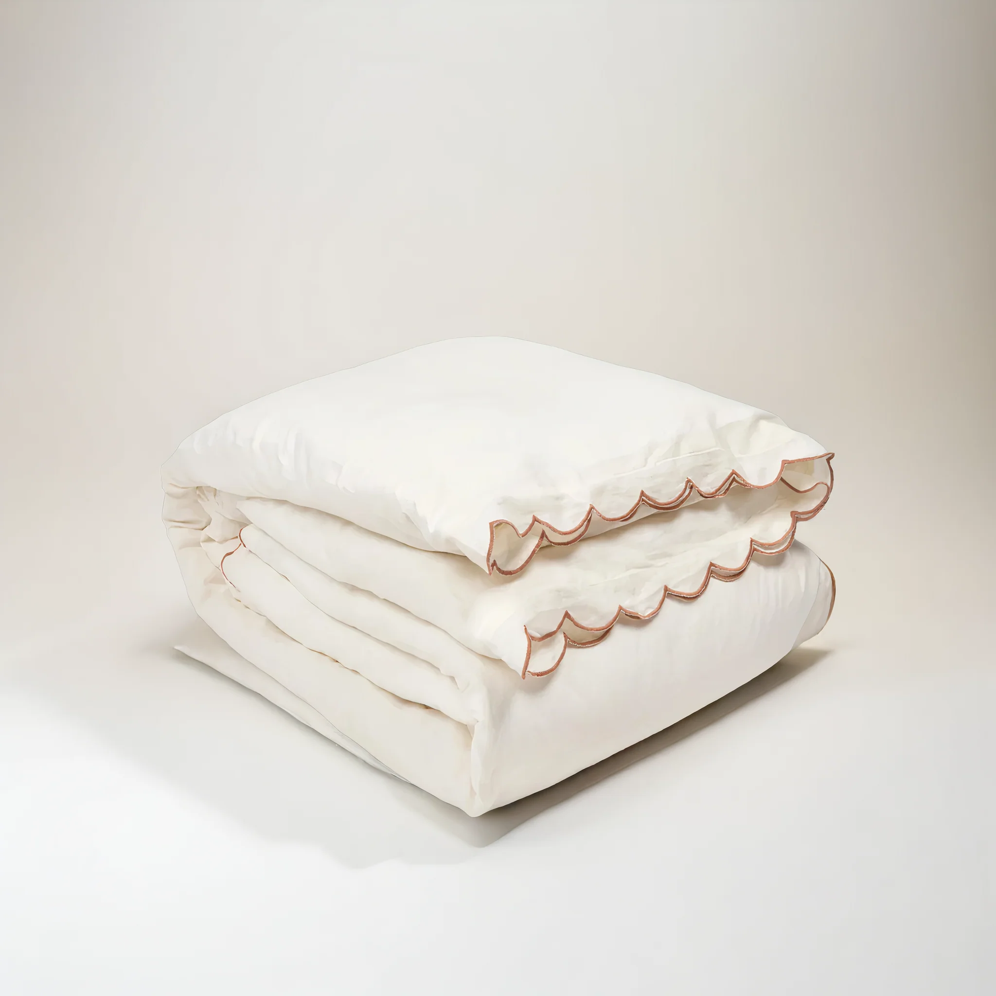 Aurora Duvet Cover, Cream / Terra Cotta - Image 2