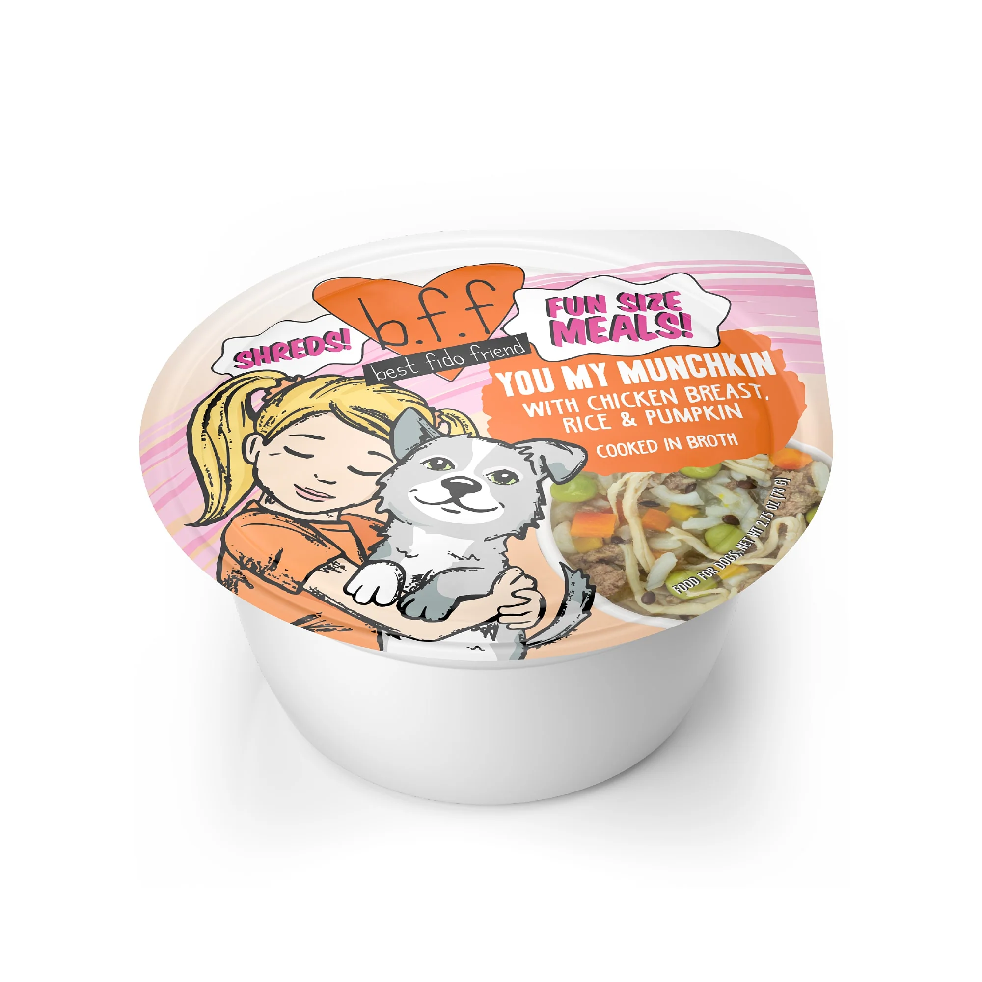 B.F.F. Fun Size Meals! You My Munchkin with Chicken Breast, Rice & Pumpkin in Broth Wet Dog Food, 2.75 oz. - Image 1