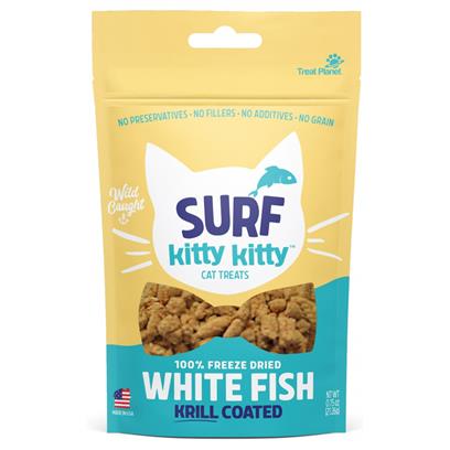 Kitty Kitty Surf 100% Freeze Dried White Fish Cat Treat with Krill Coating 0.6oz - Image 1