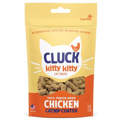 Kitty Kitty Cluck 100 % Freeze Dried Chicken Cat Treat with Catnip Coating 0.75oz - Image 1