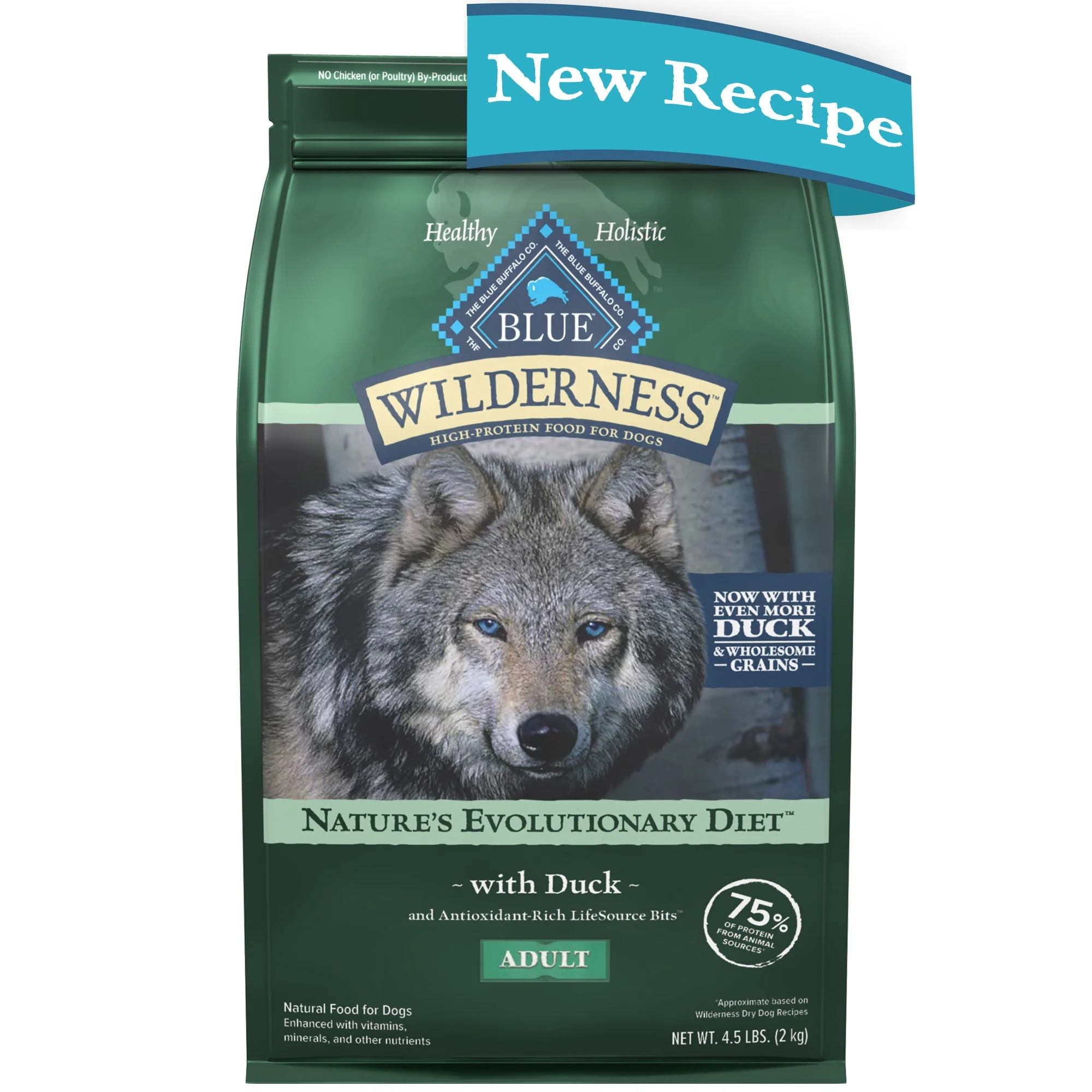 Blue Buffalo Wilderness Adult Dry Dog Food with Duck & Chicken Flavor - 4.5lbs - Image 1