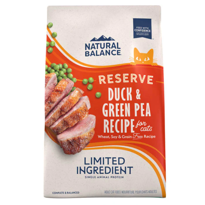 Natural Balance Limited Ingredient Reserve Grain Free Duck & Green Pea Recipe Dry Cat Food, 4 lbs. - Image 1