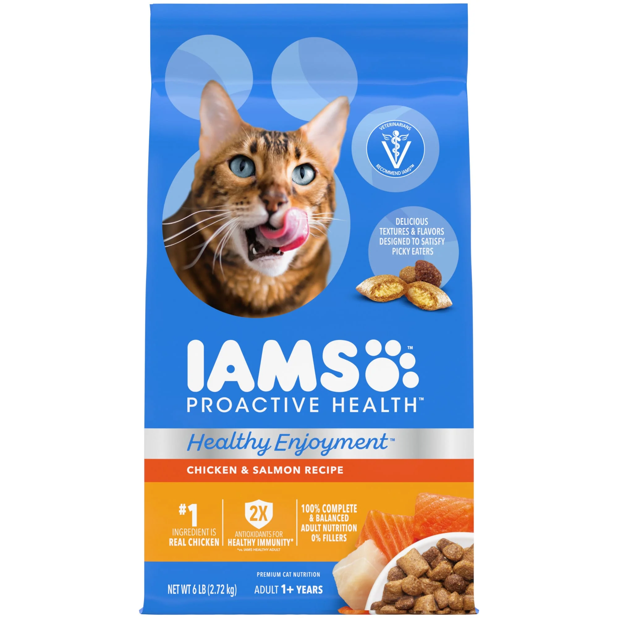 IAMS Healthy Enjoyment Dry Cat Food Chicken & Salmon Recipe  6 lb. Bag - Image 1