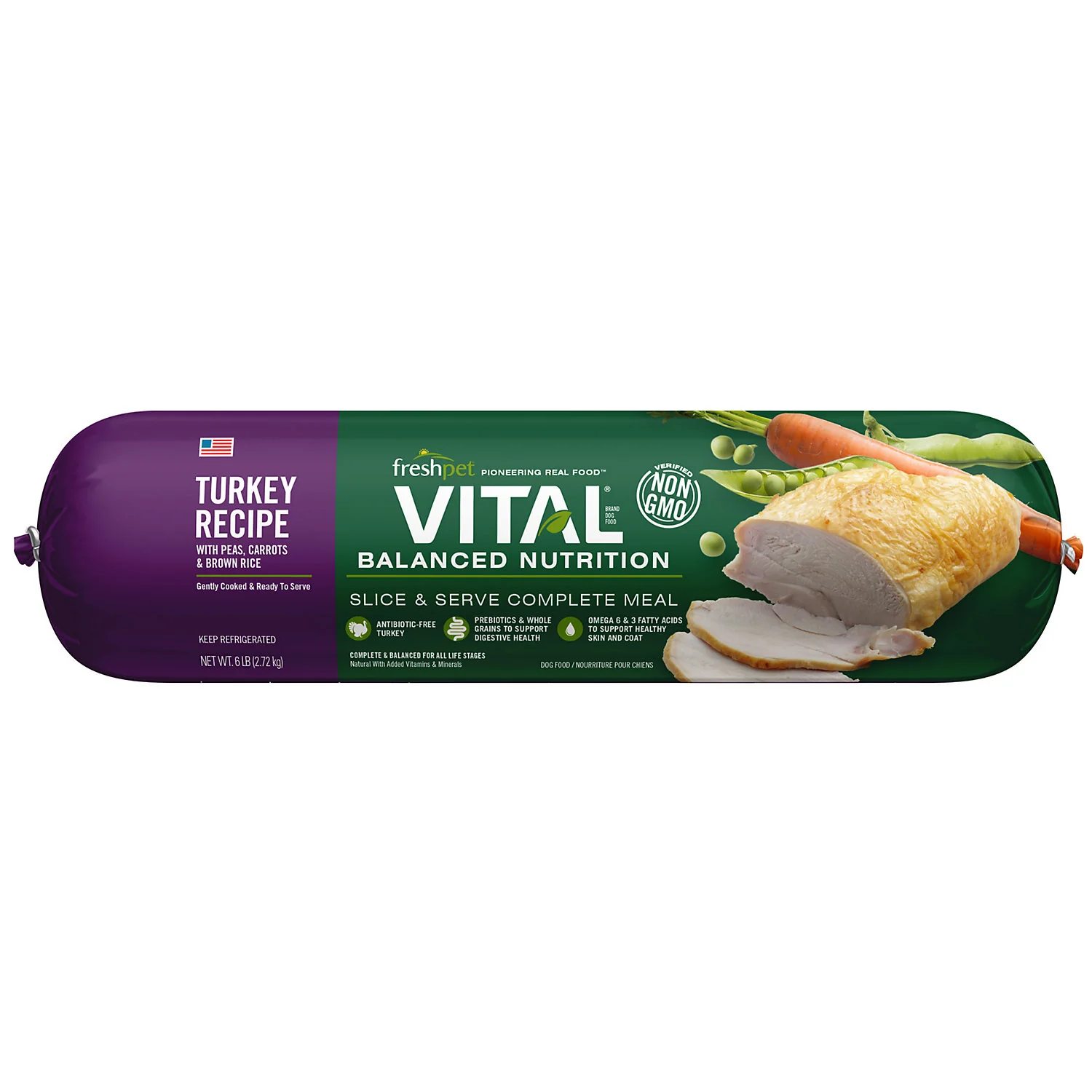 Freshpet Vital Balanced Nutrition 6 Lb Turkey, Veg & Rice - Image 1