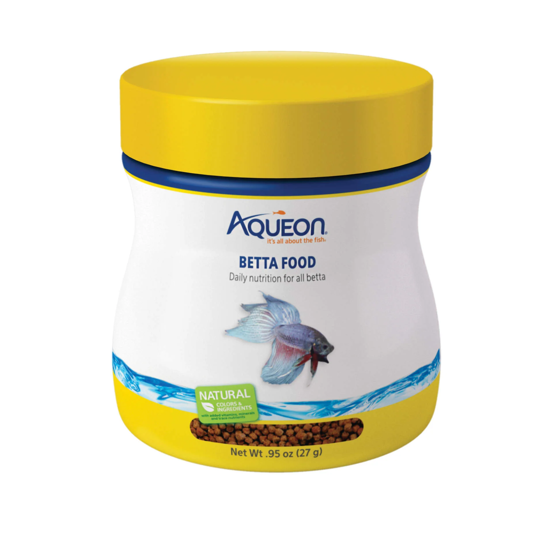 Aqueon Betta Fish Food Floating Pellet .95 oz - Image 1