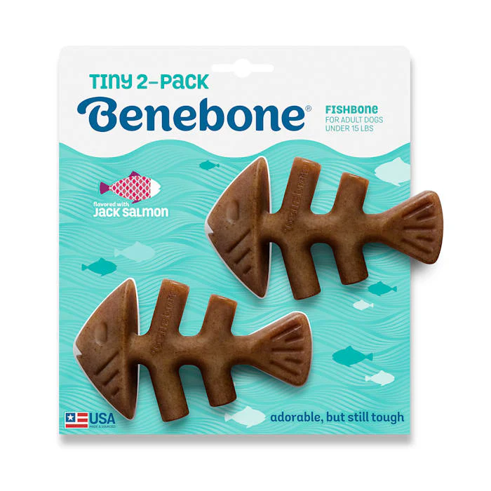 Benebone Tiny Fishbone Dog Chew, Tiny, Pack of 2 - Image 1