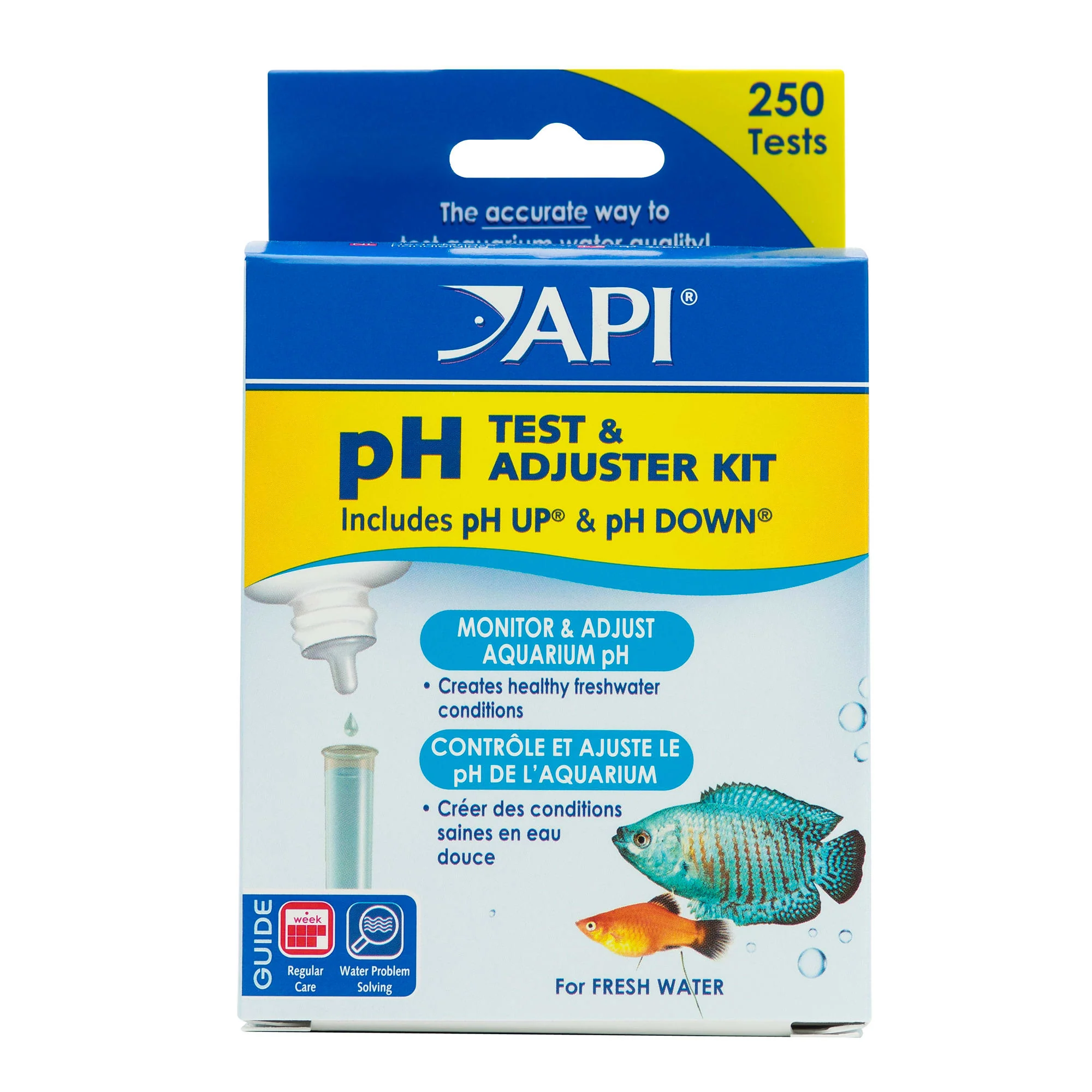 API pH Test and Adjuster Kit Freshwater Healthy Aquarium Condition 250 Tests - Image 1