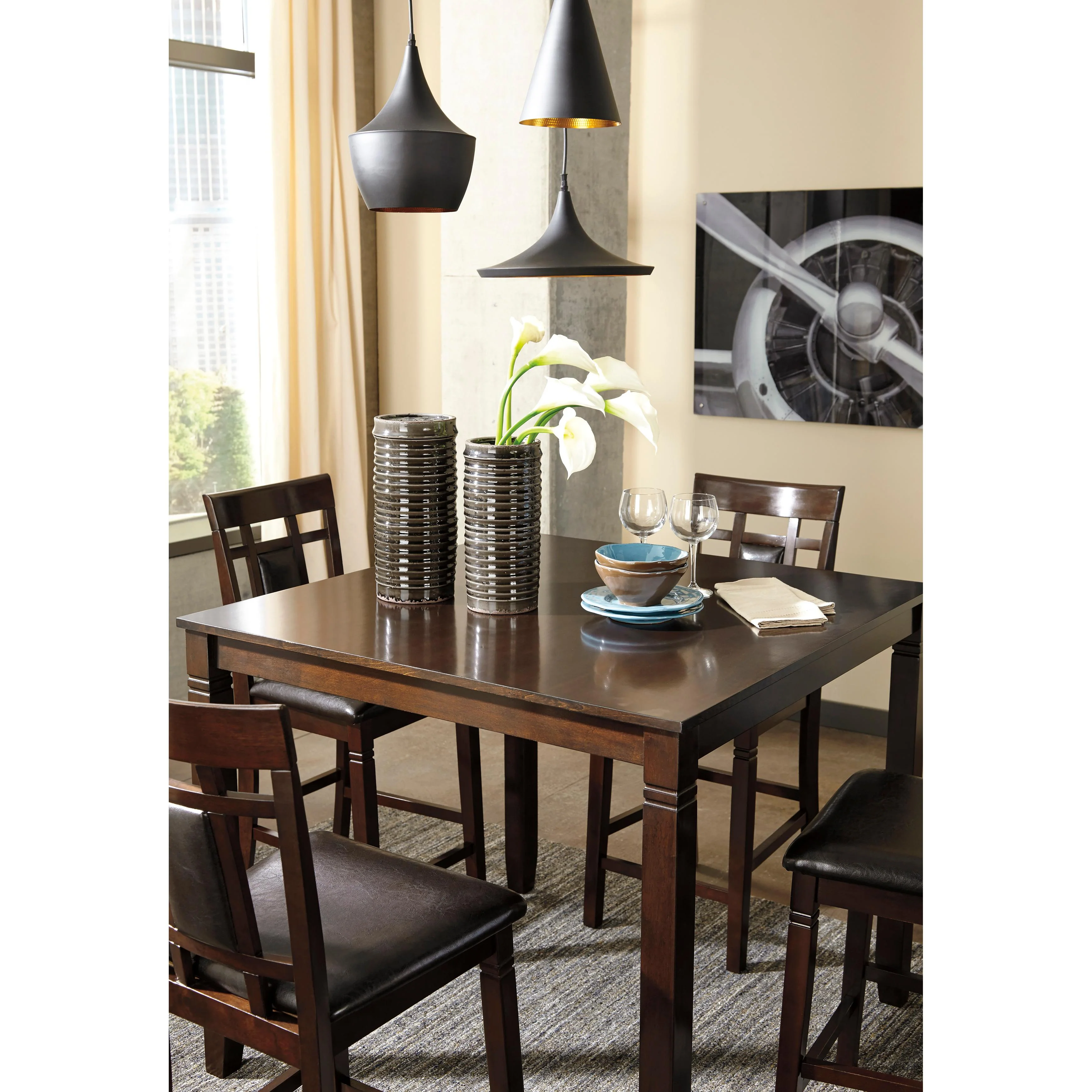 Signature Design by Ashley Bennox 5 pc Counter Height Dinette D384-223 - Image 2