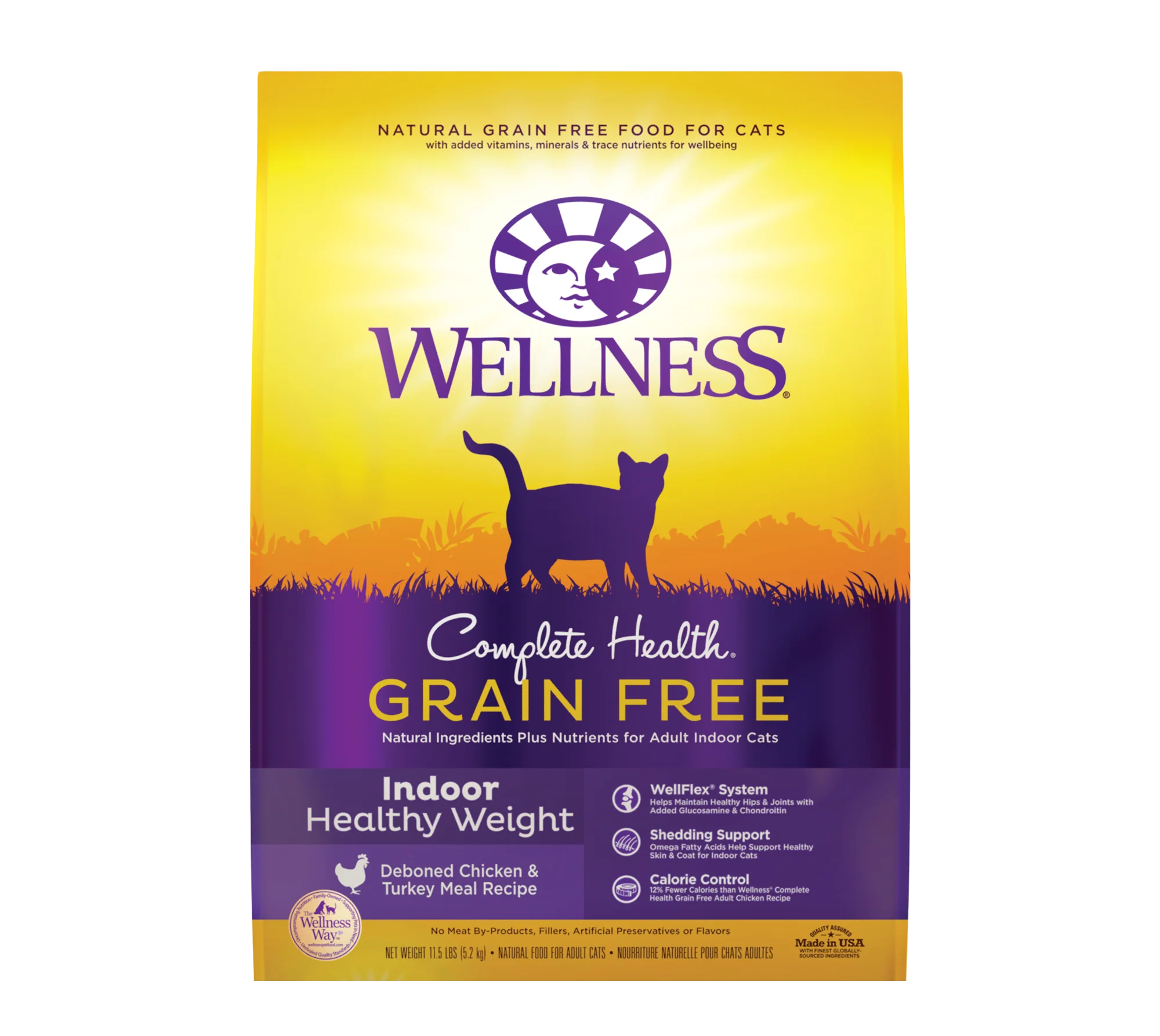 Wellness Complete Health Grain-Free Indoor Healthy Weight Chicken Recipe Dry Cat Food 11.5lb Bag - Image 1