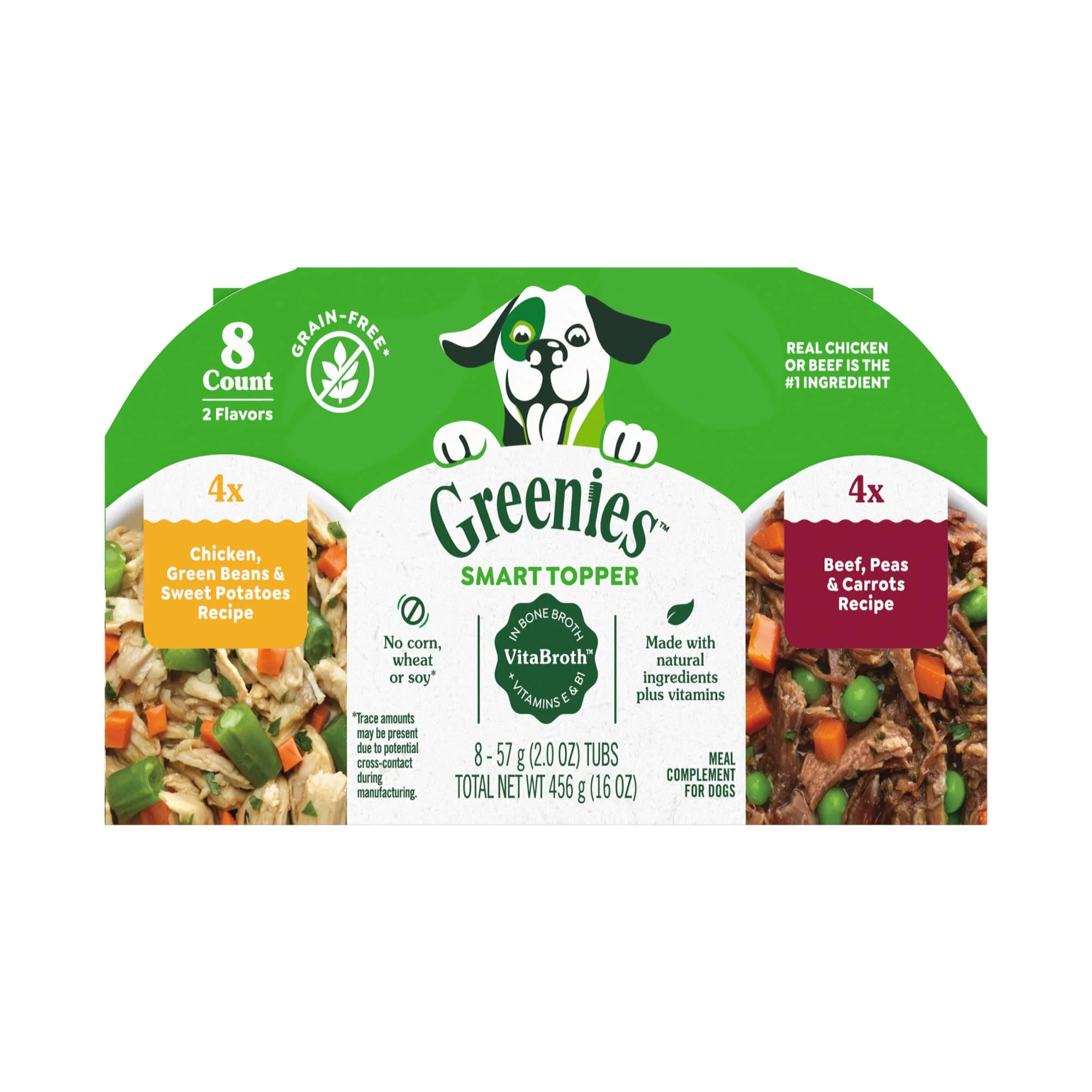 Greenies Smart TopperWet Mix-In Chicken with Green Beans & Beef Pack Meal Complement for Dogs 2oz - Image 1