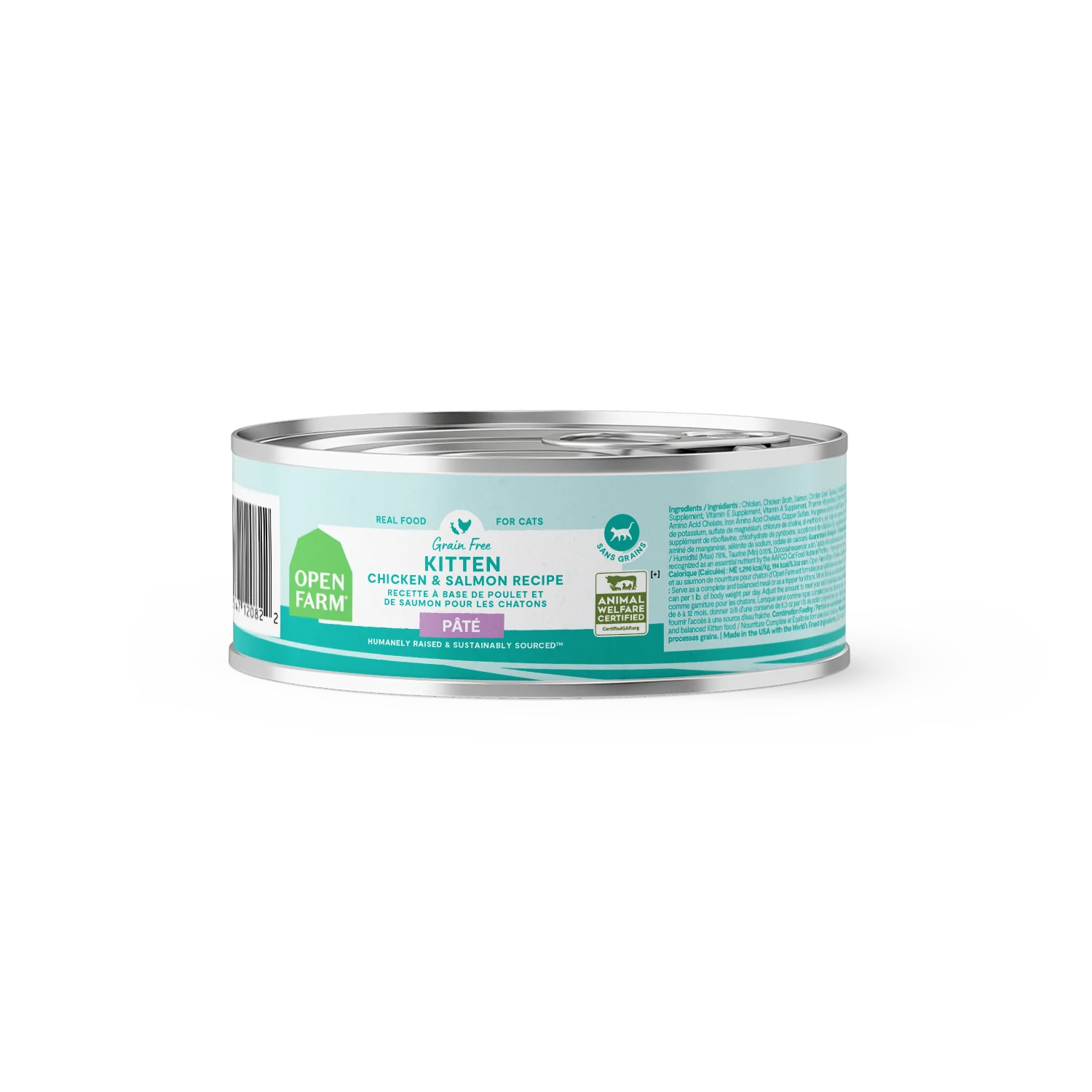 Open Farm Kitten Chicken & Salmon Pâté For Cats 2.8oz Can
