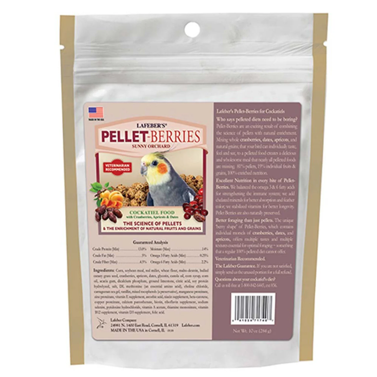Lafeber PELLET BERRIES Cockatiel Parrot Food 10 oz Nutritious Fresh Fruit - Image 1