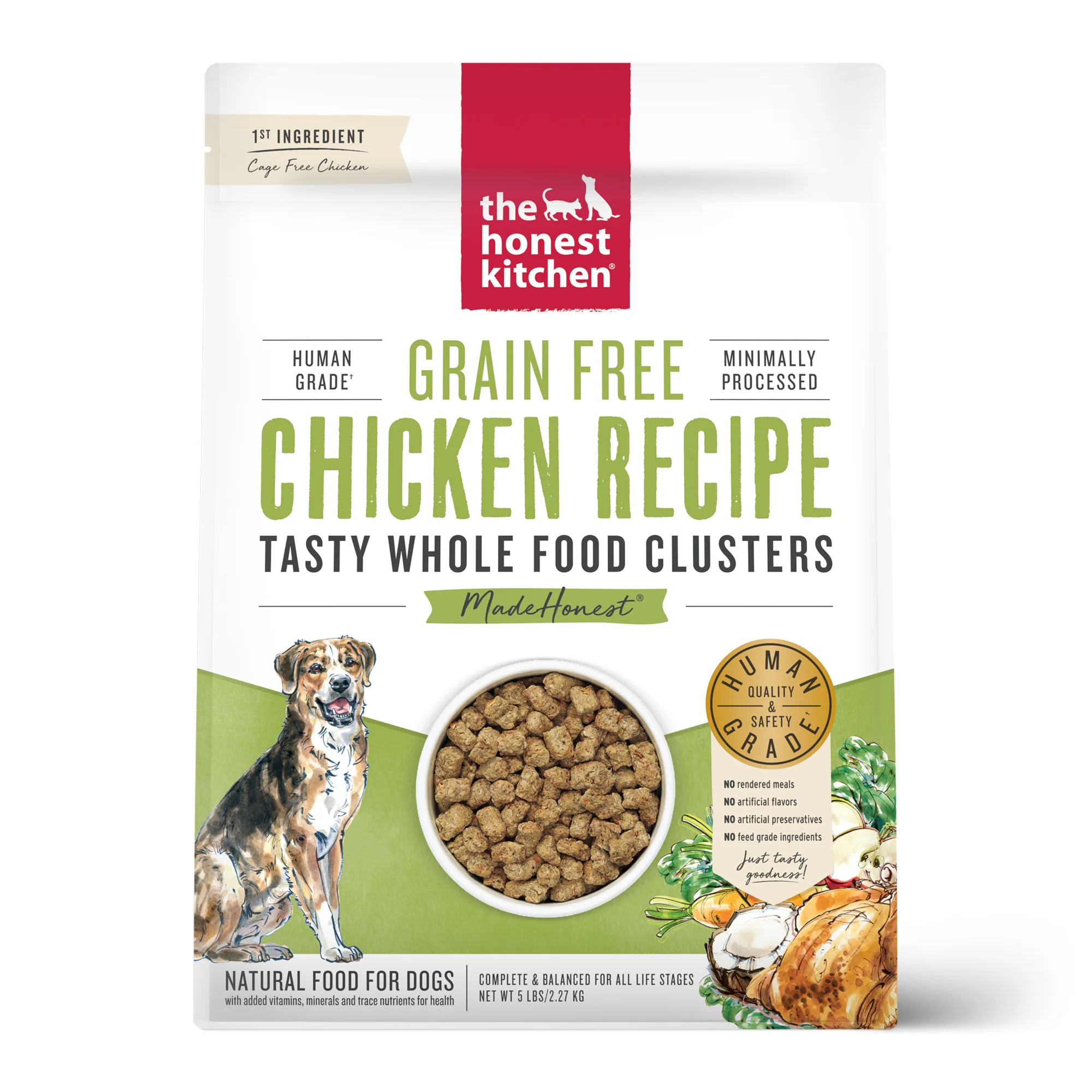 The Honest Kitchen Whole Food Clusters Grain Free Chicken Dry Dog Food 5lb - Image 1
