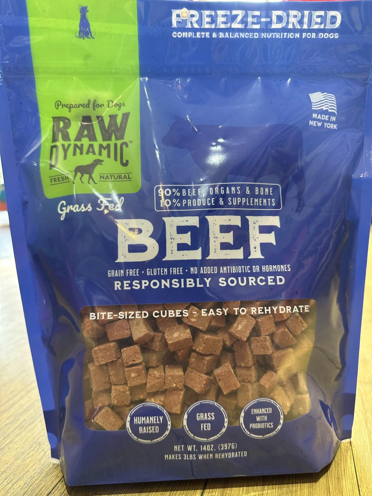 Raw Dynamic Freeze-Dried Raw Dog Food 14oz- Beef - Image 1