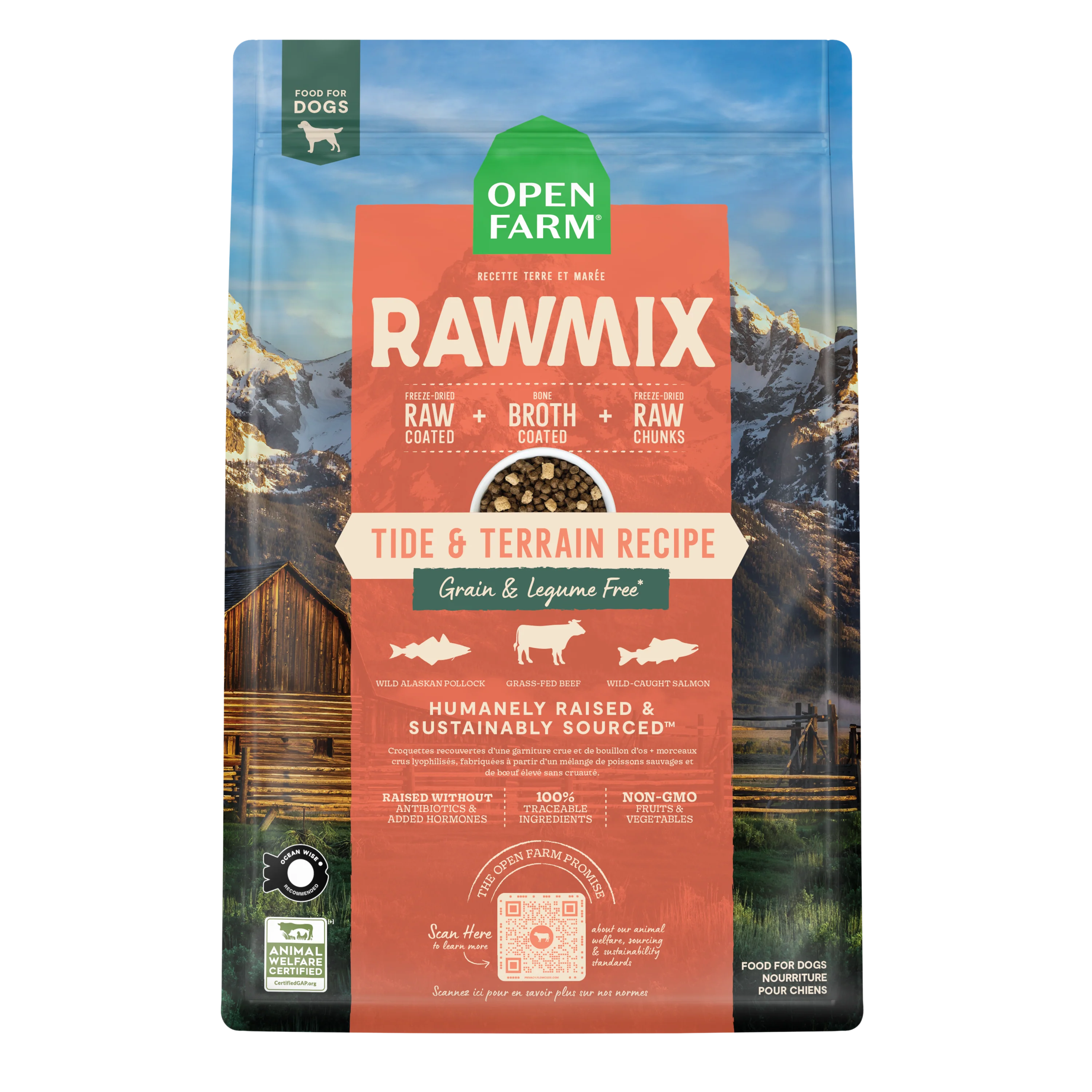 Open Farm Rawmix Tide & Terrain Grain Free Kibble For Dogs 20lb Bag