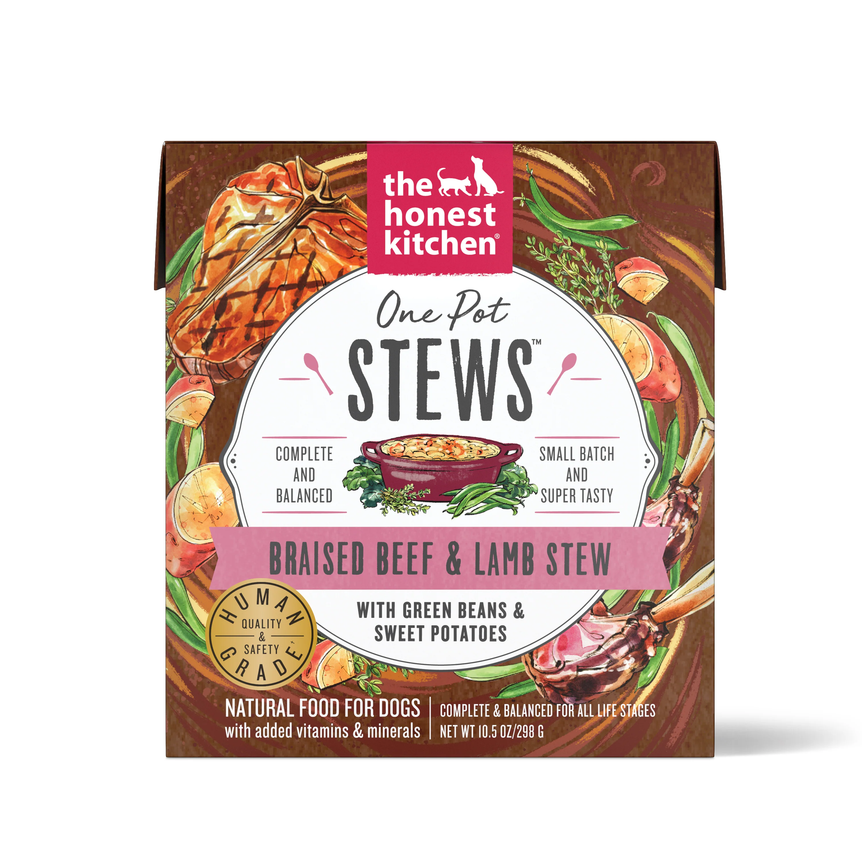 The Honest Kitchen One Pot Stews: Braised Beef & Lamb Stew with Green Beans & Sweet Potatoes Wet Dog Food 10.5oz - Image 1
