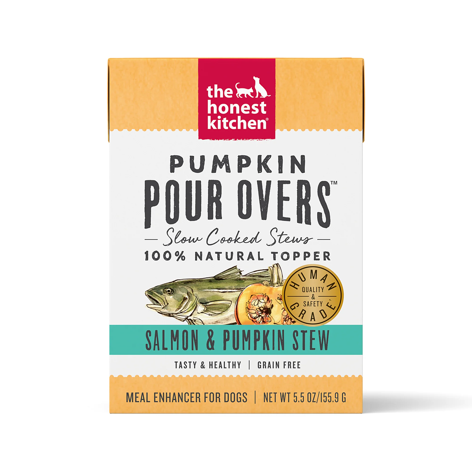 The Honest Kitchen Pumpkin Pour Overs Salmon & Pumpkin Stew Dog Food Topper 5.5oz - Image 1