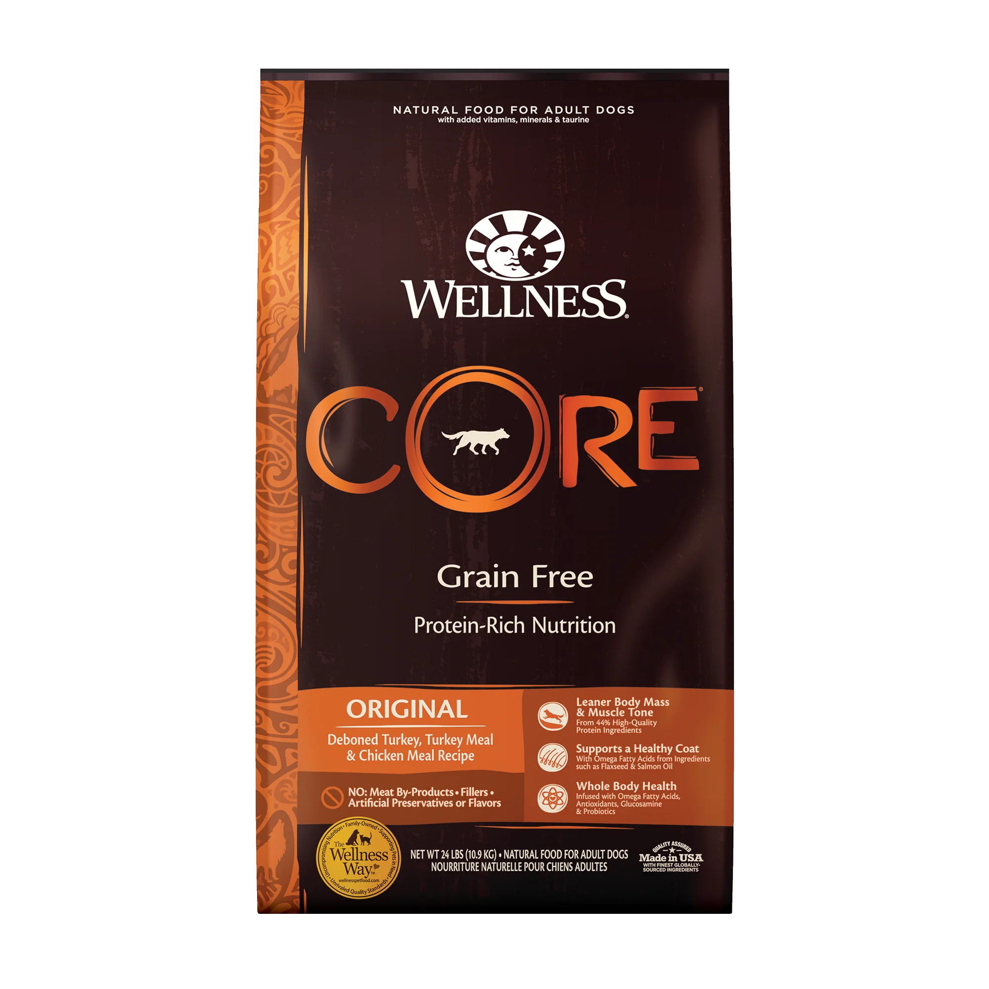 Wellness CORE Natural Grain Free Dry Dog Food Original Turkey & Chicken 24lb Bag - Image 1