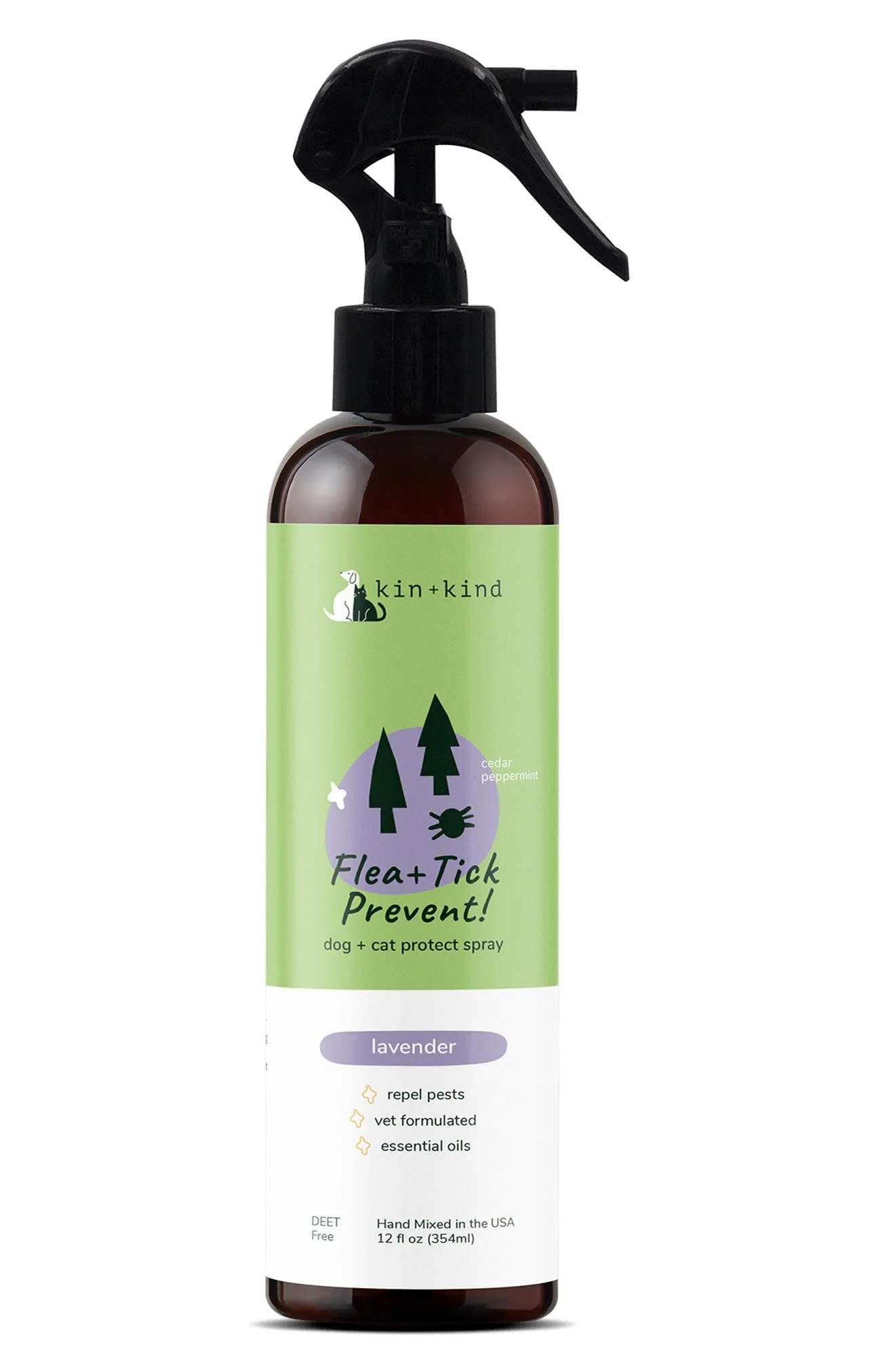 Kin & Kind Lavender Flea & Tick Prevent Pet Spray 12oz - Image 1