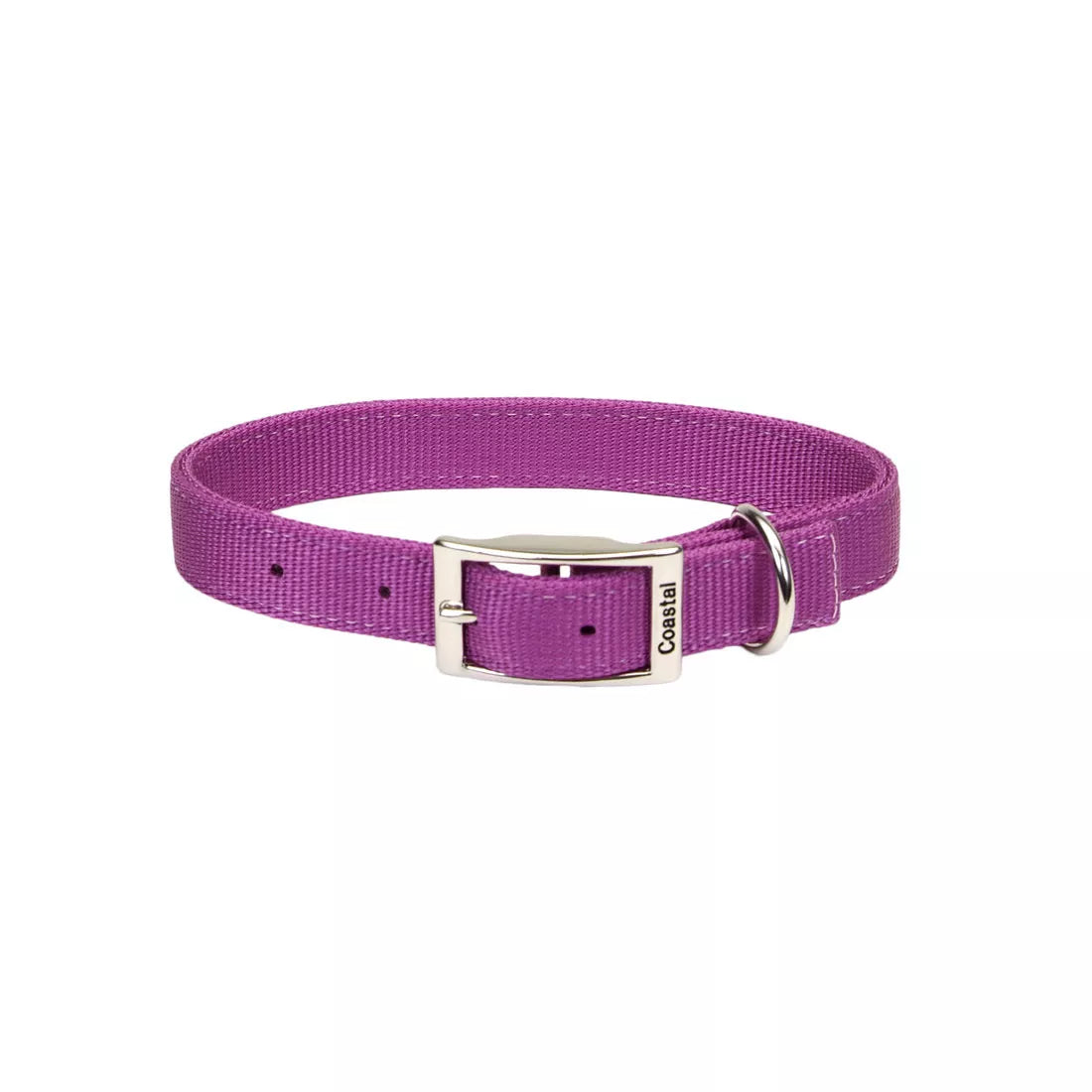 Coastal Double Ply 1in Wide 22in Dog Collar Orchid - Image 1