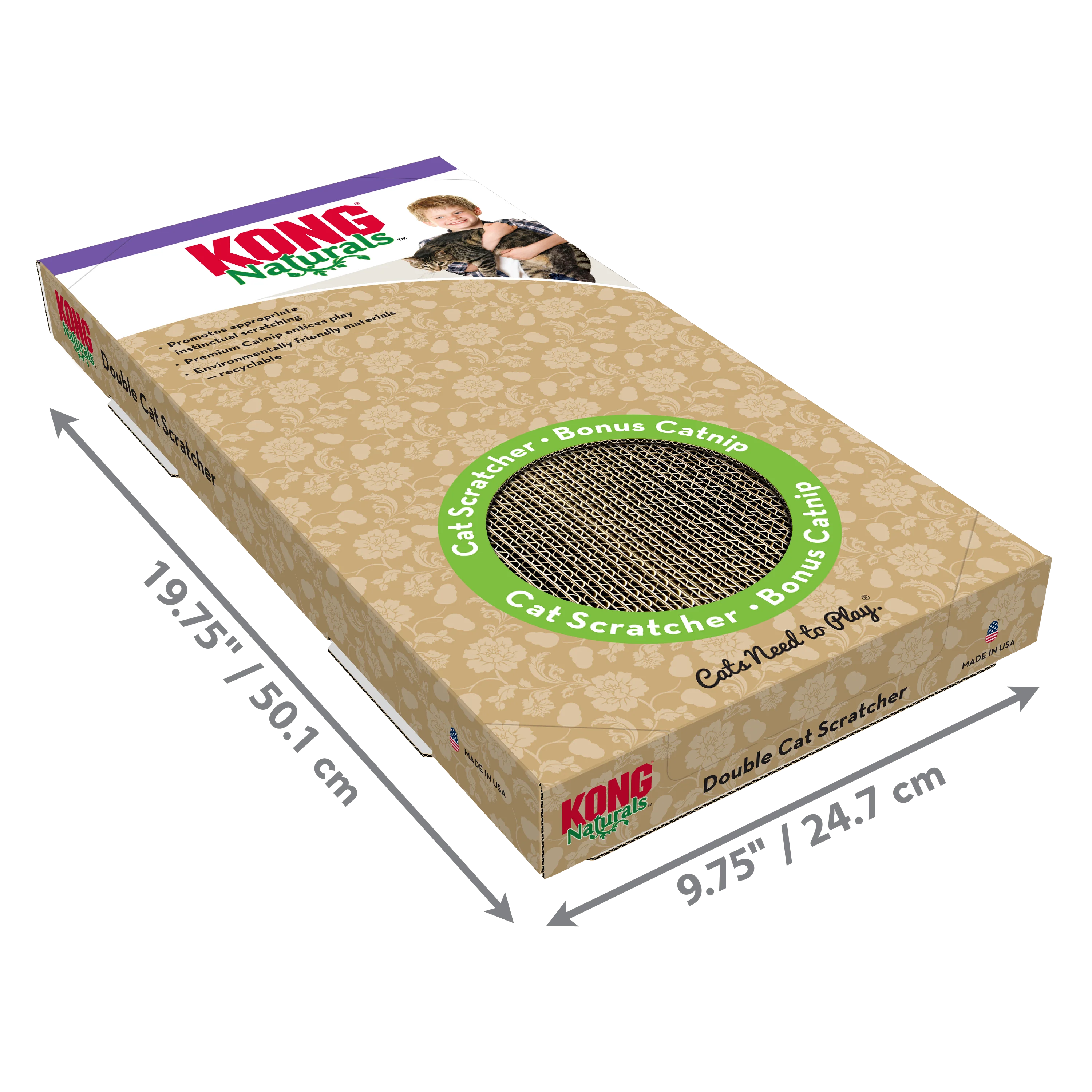 Kong Cat Accessory Naturals Scratcher Double - Image 1