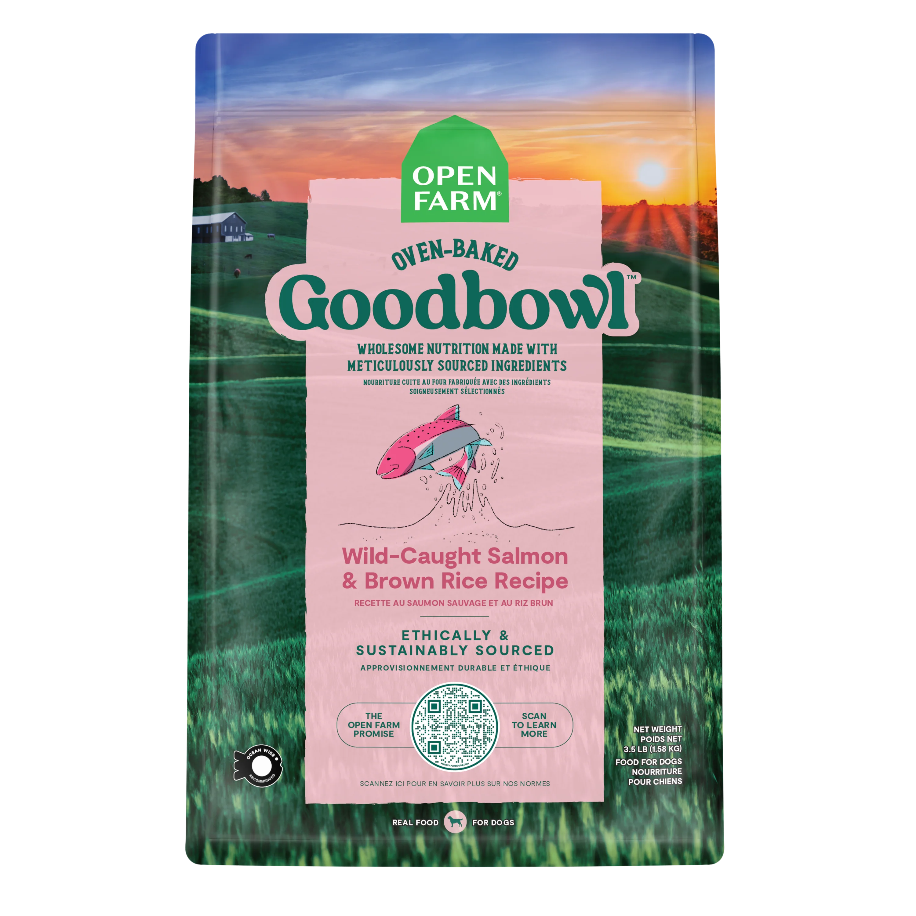 Open Farm Goodbowl Wild-Caught Salmon & Brown Rice Recipe For Dogs 22lb Bag