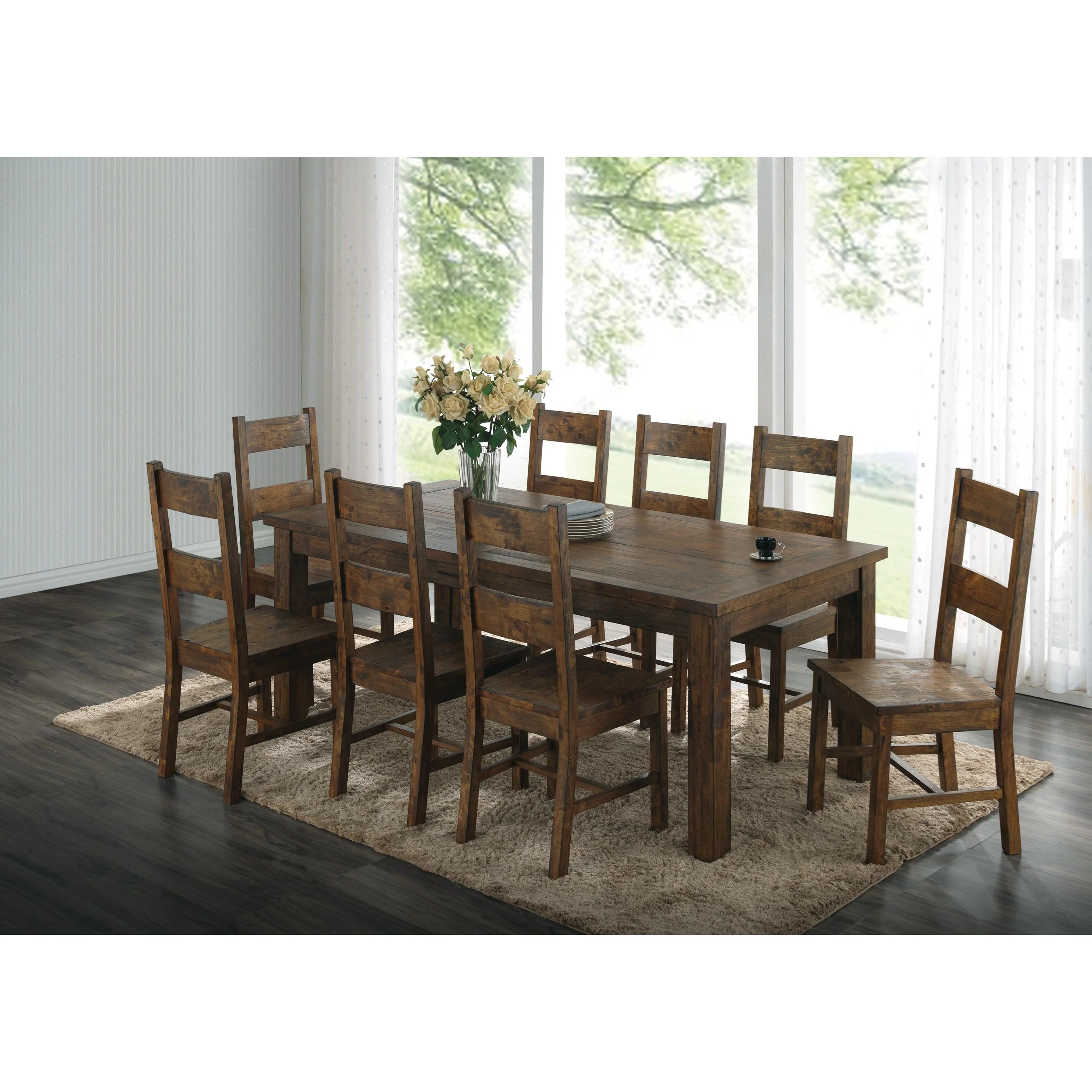 Coaster Furniture Coleman 107041 Rectangular 79-inch Dining Table - Rustic Golden Brown - Image 3