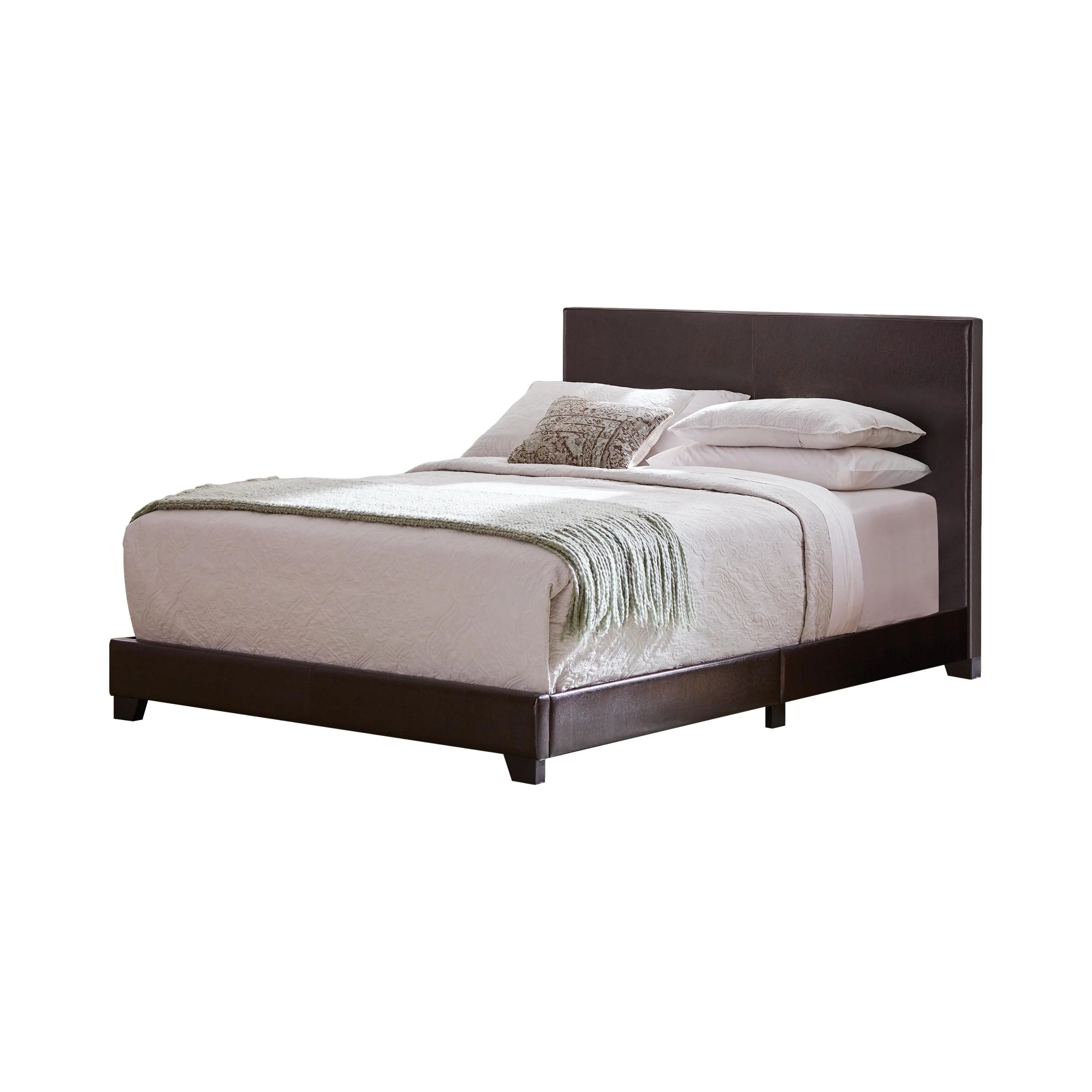 Coaster Furniture Dorian 300762Q Faux Leather Upholstered Queen Panel Bed - Brown - Image 1