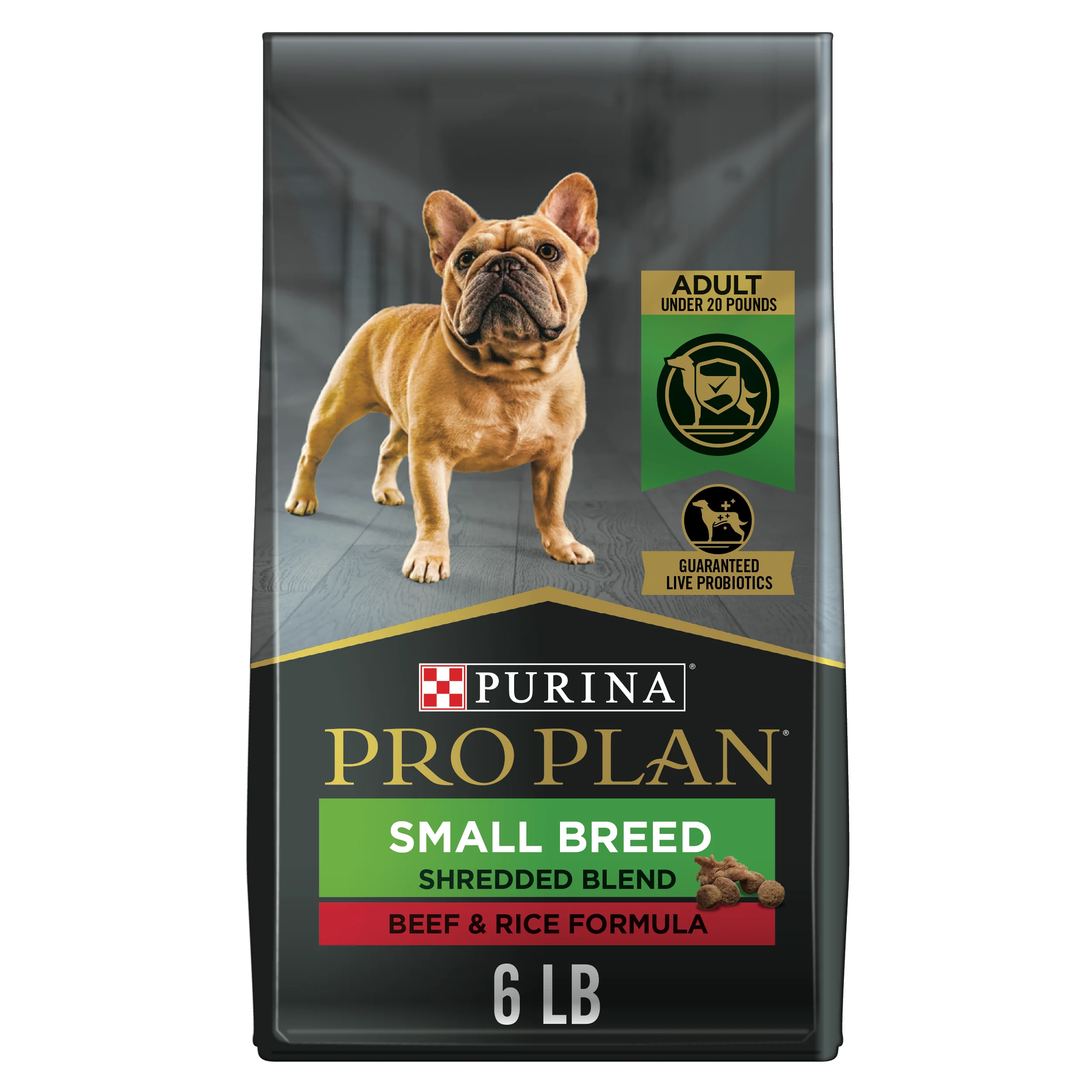 Purina Pro Plan Small Breed Dry Dog Food, Shredded Blend Beef and Rice Formula 6lb - Image 1