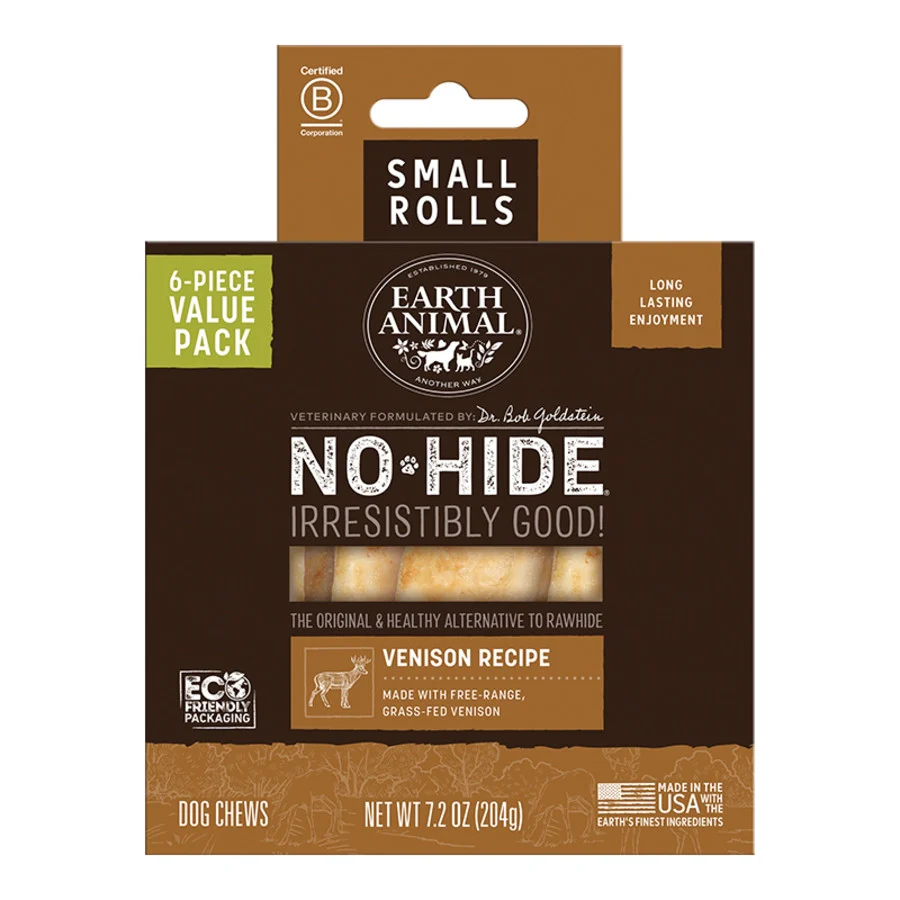 Earth Animal No-Hide Venison Rolls Dog Treats, Small, 6 Pk - Image 1