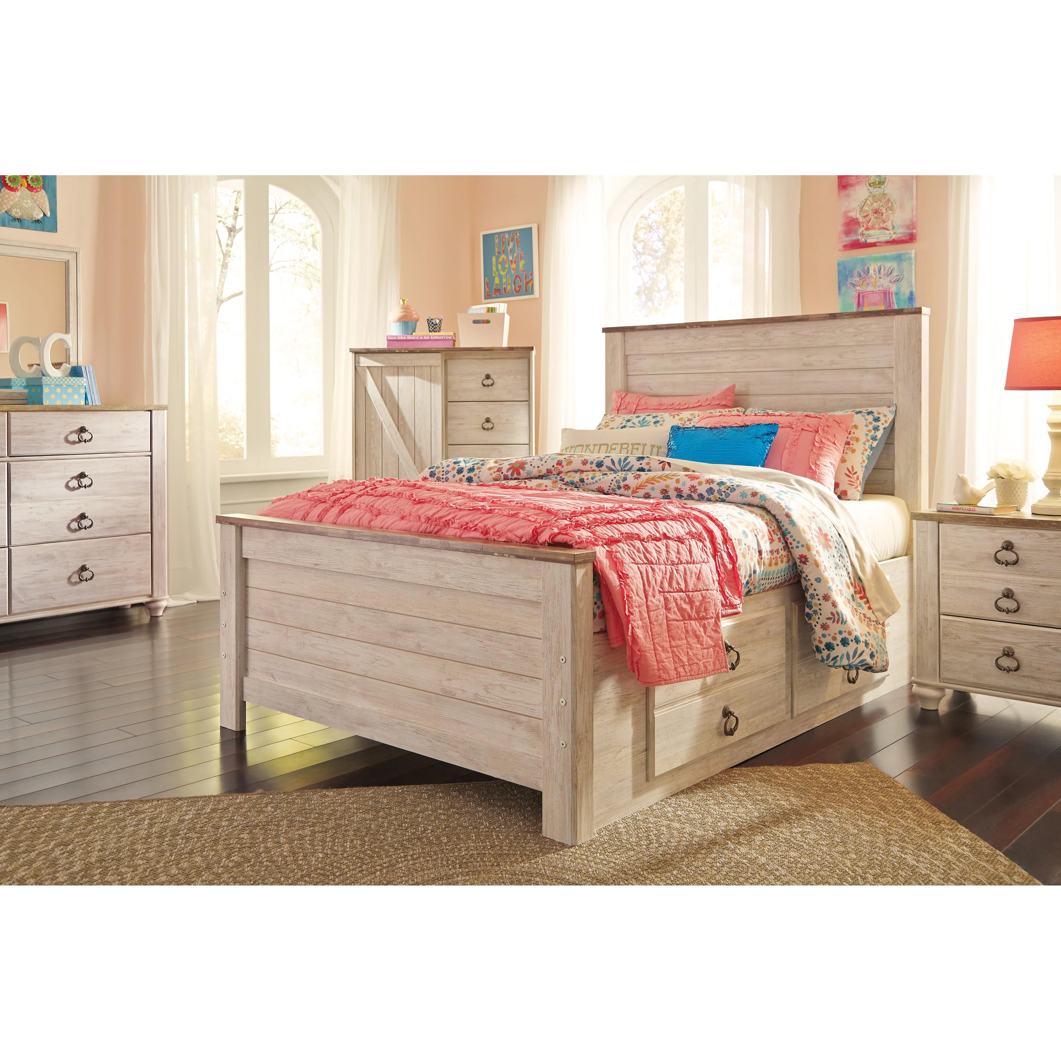 Signature Design by Ashley Willowton B267B22 Full Panel Bed with 2 Storage Drawers - Image 3