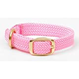 Kelly Green:Adjustable double-braid dog collarWaterproof and durable webbingFeatures all brass hardware buckle and "D" ringMatches Mendota snap leashes perfectlyChoose 1" wide or 9/16" wide for small breed and puppies" - Image 1