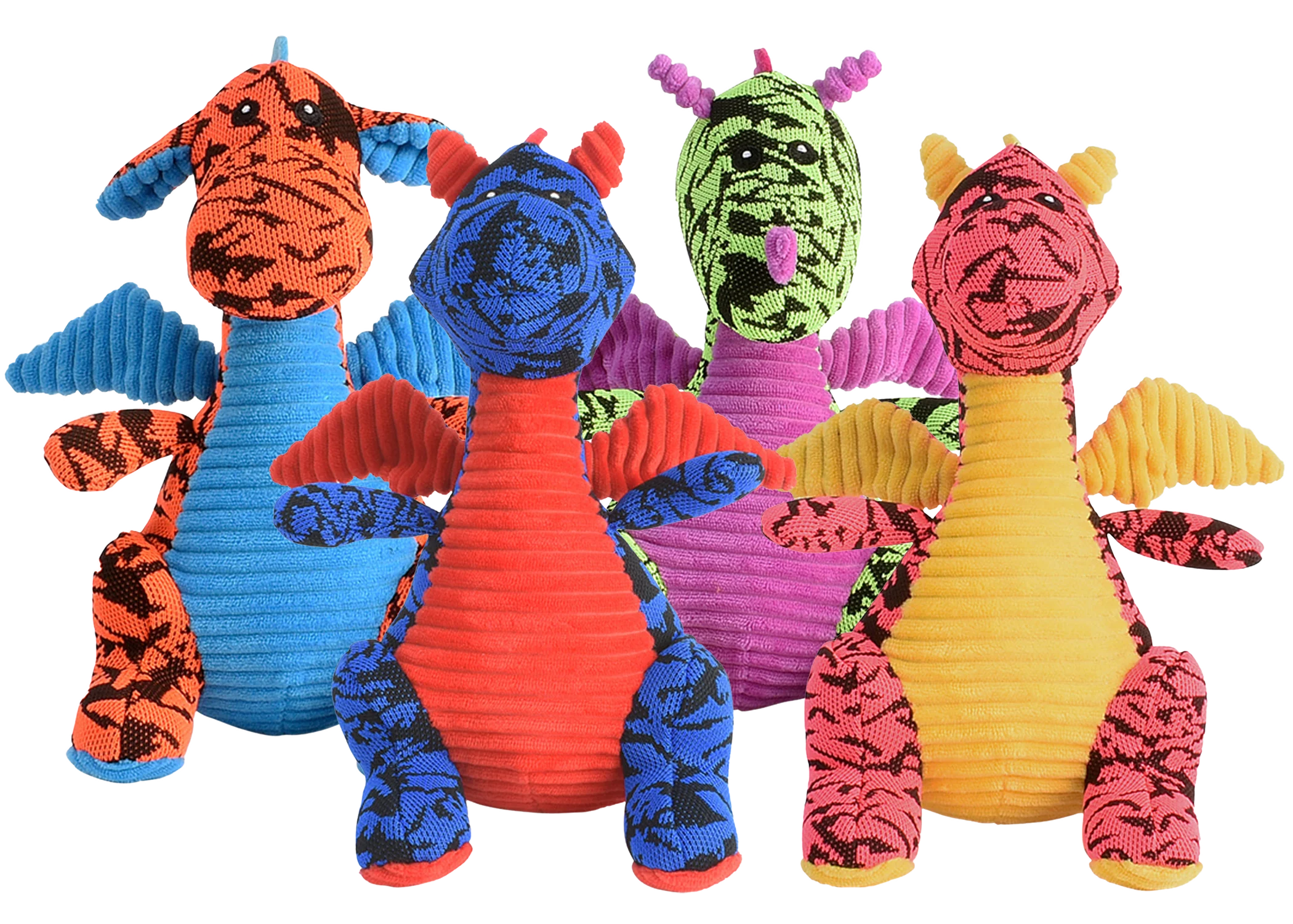 Multipet Plush Dog Toy Dragons 10in Assorted - Image 1