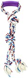 Mammoth Flossy Chews Twin Tug Dog Toy with Rubber Handle  Medium  20 - Image 1